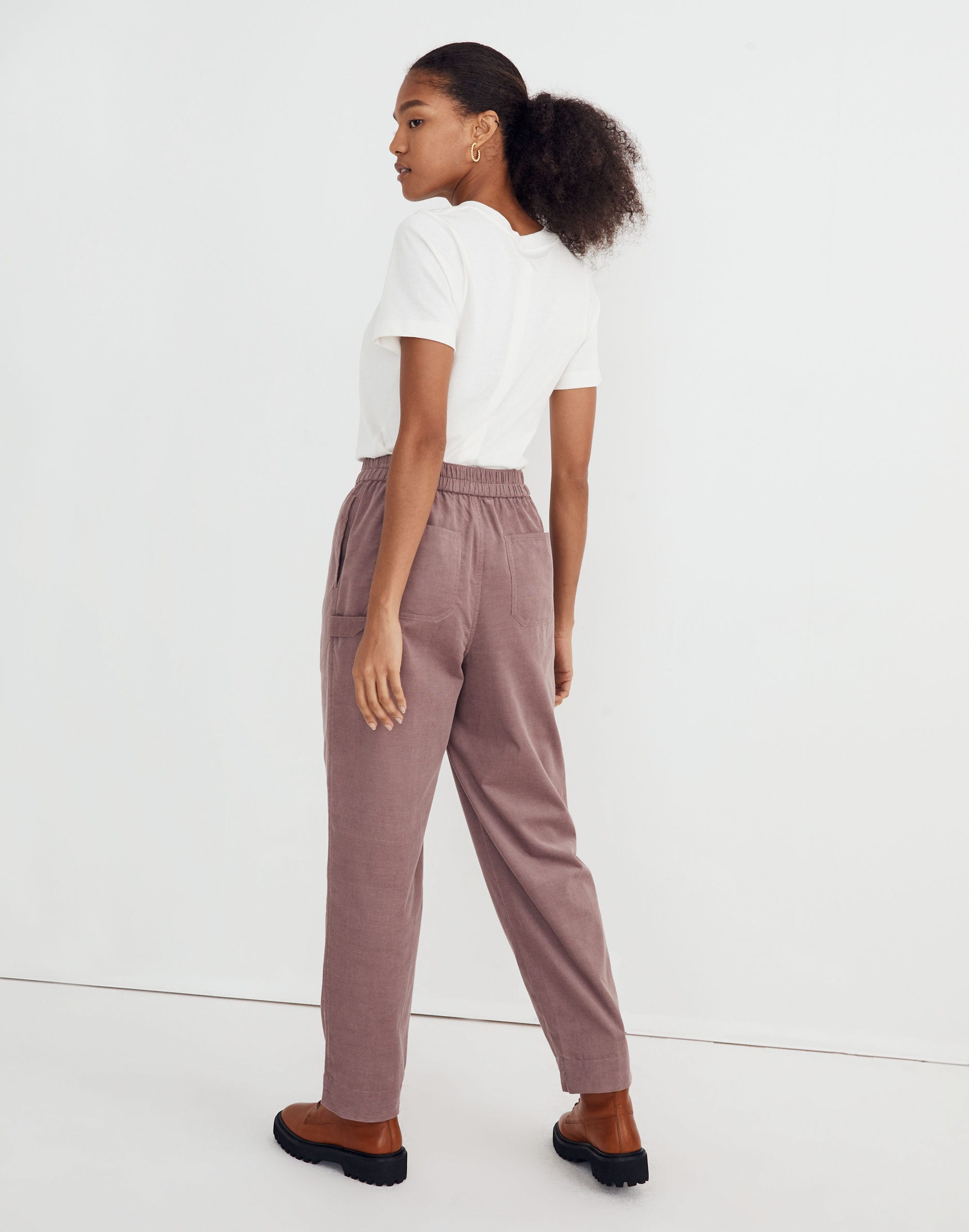 Corduroy Pull-On Tapered Pants