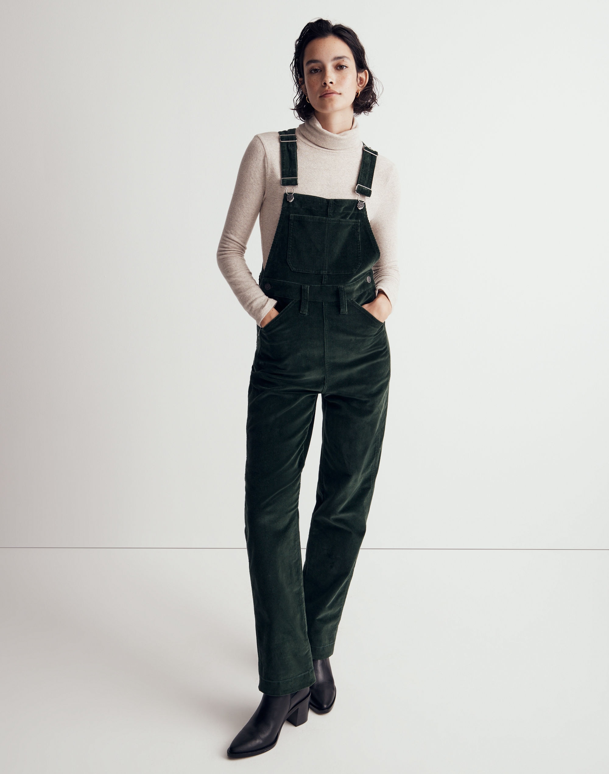 Corduroy Straight-Leg Overalls