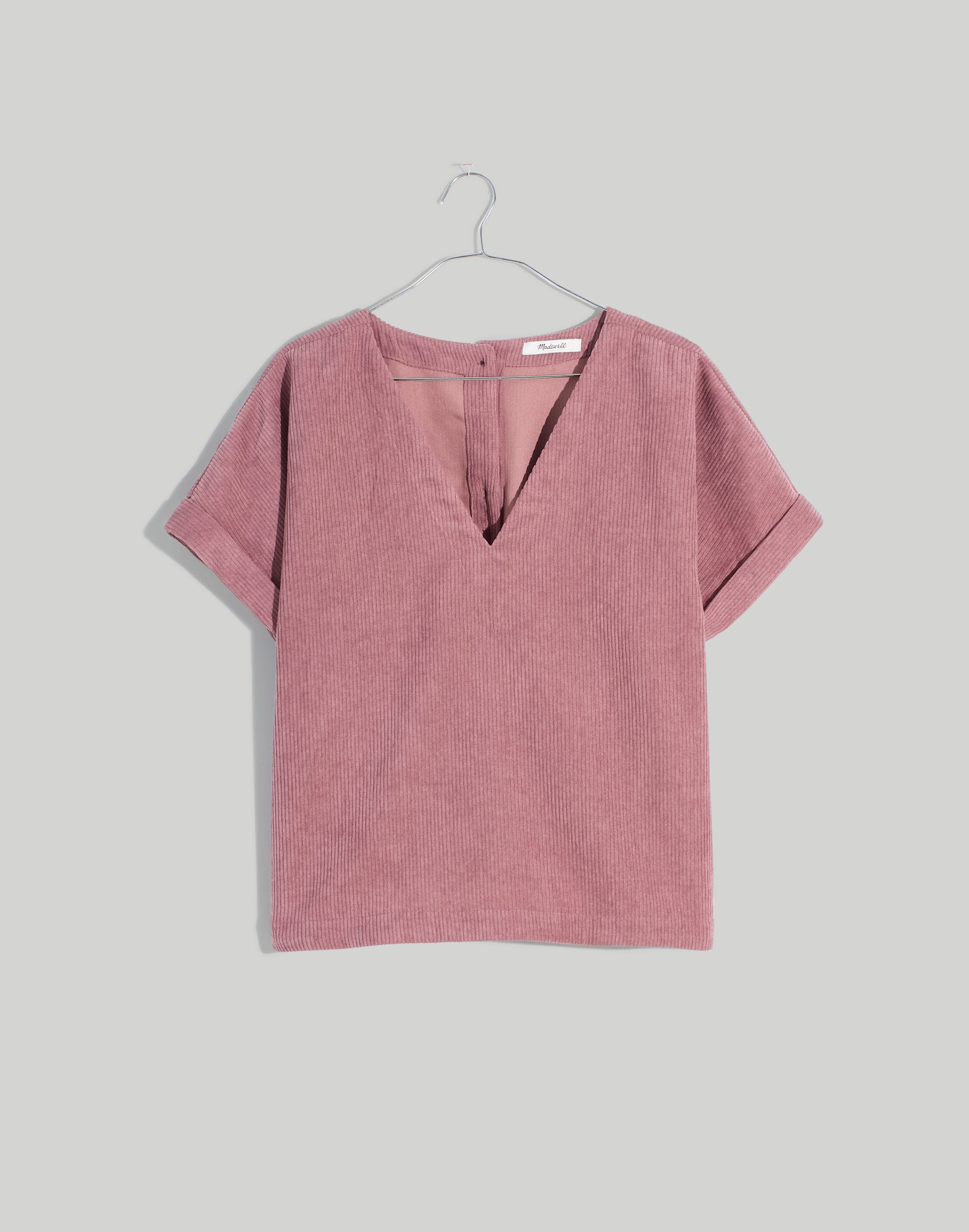 Corduroy V-Neck Top
