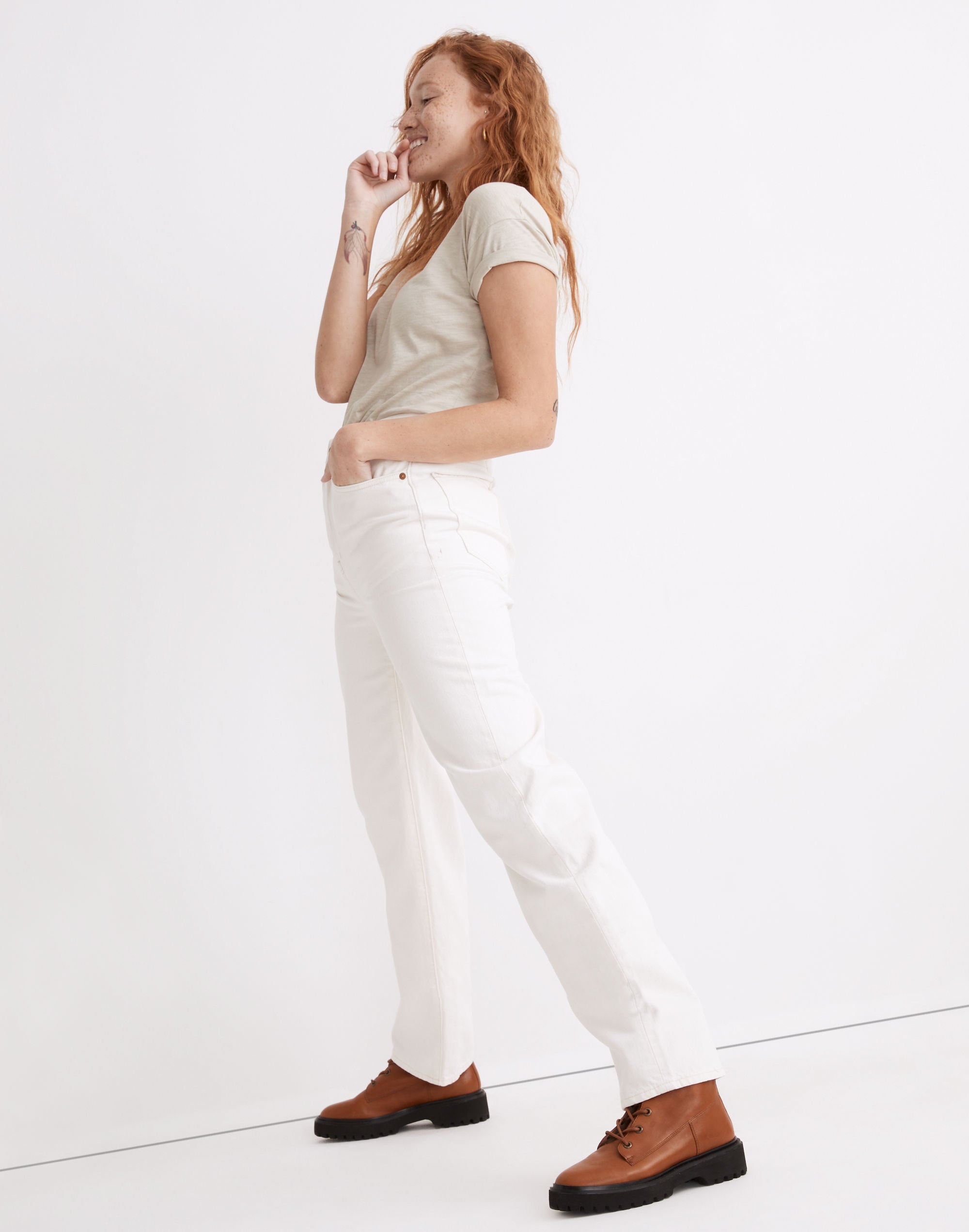 Baggy Straight Jeans in Vintage Canvas Wash