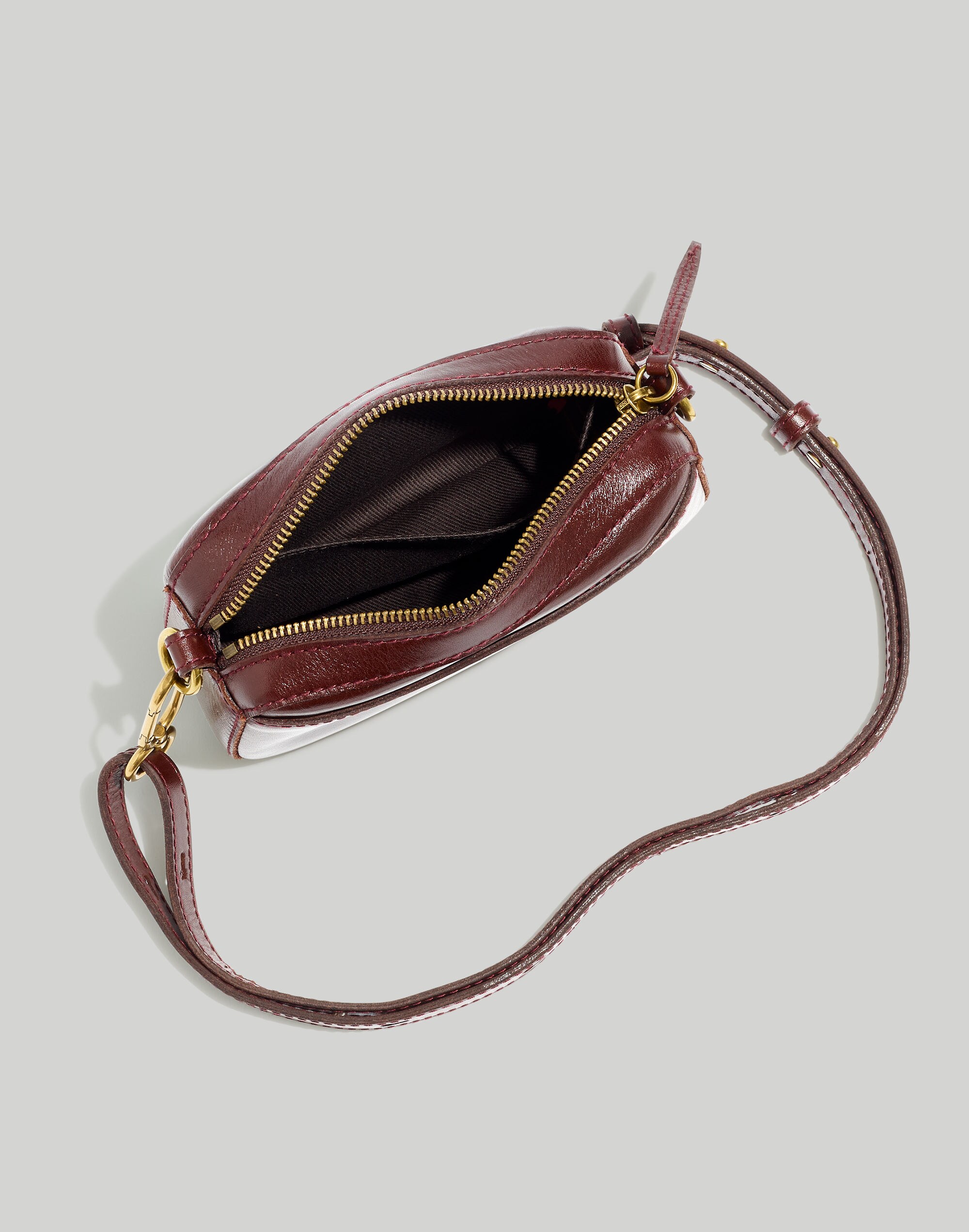 The Box Leather Carabiner Mini Crossbody Bag