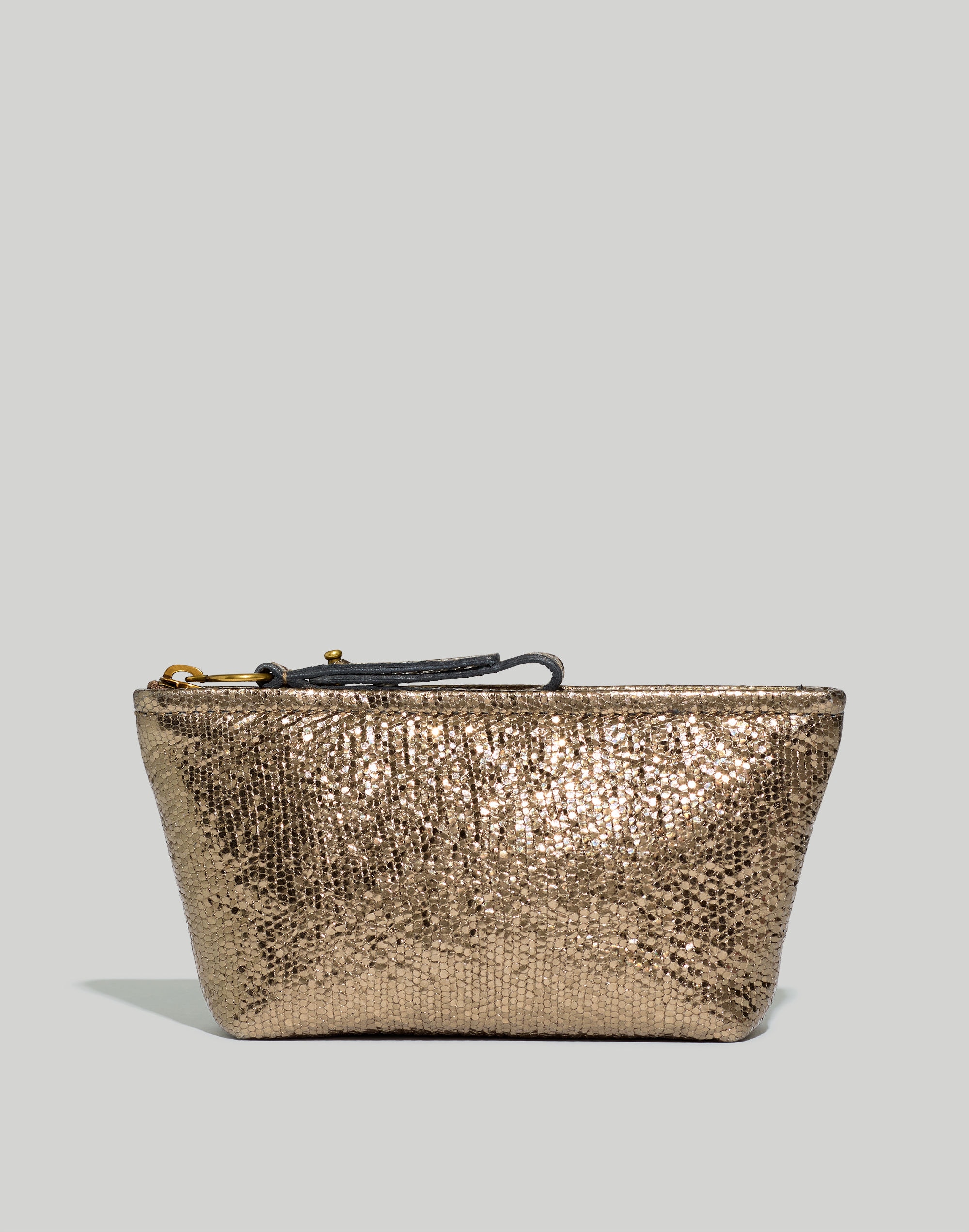 The Piazza Zip Pouch in Metallic Leather