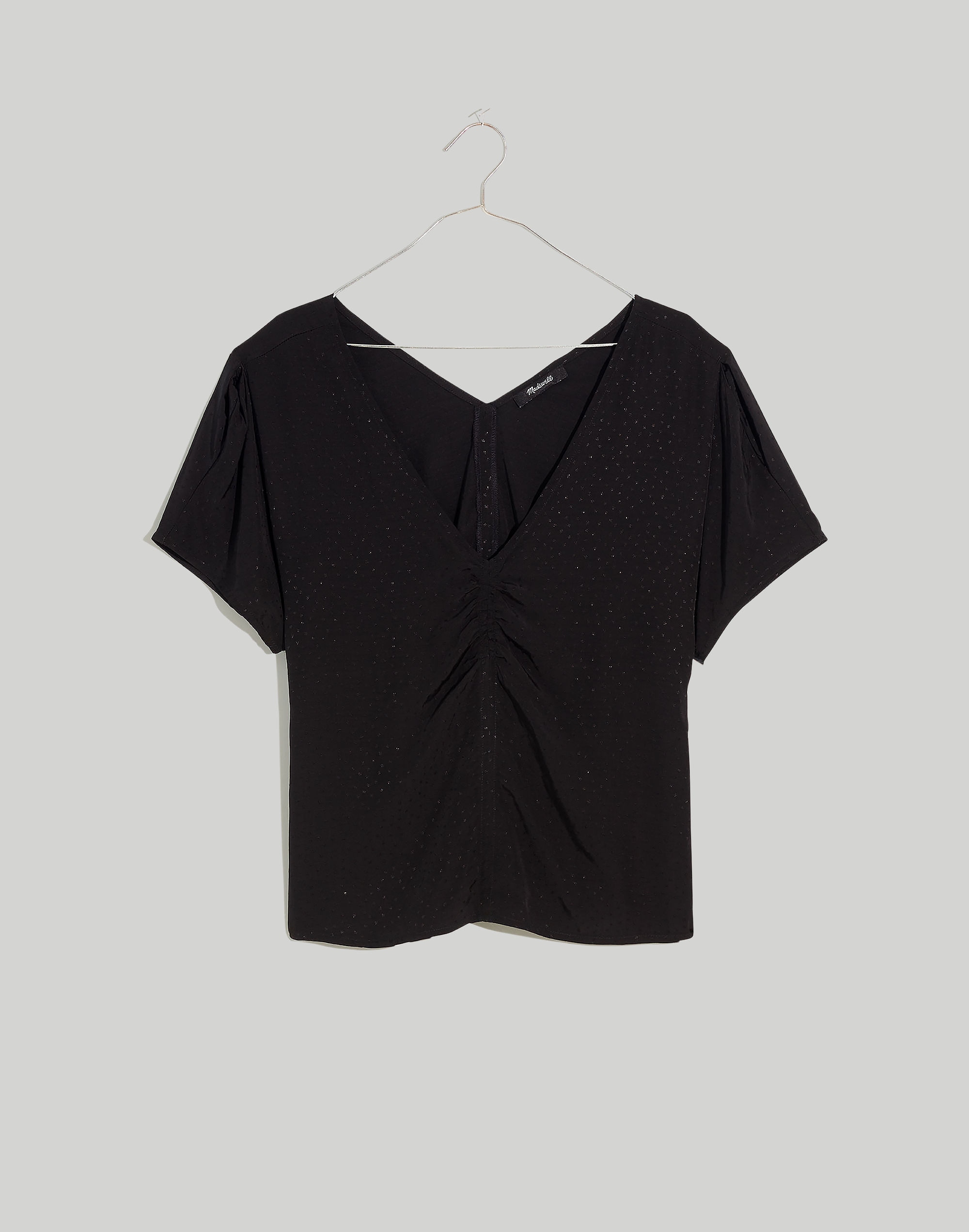 Puff-Sleeve Top in Floral Jacquard