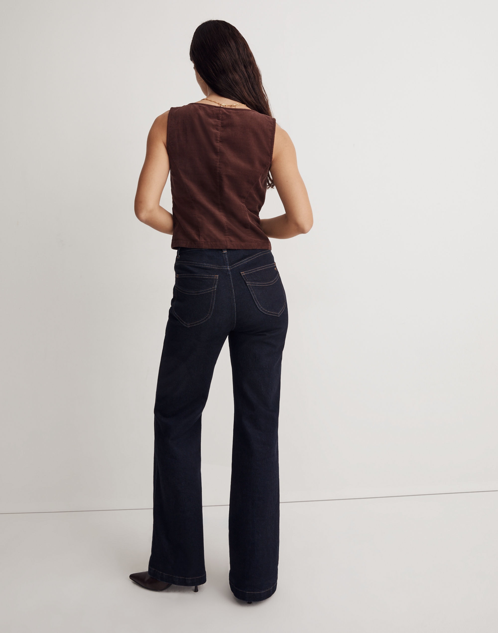 Corduroy Sleeveless Crop Top