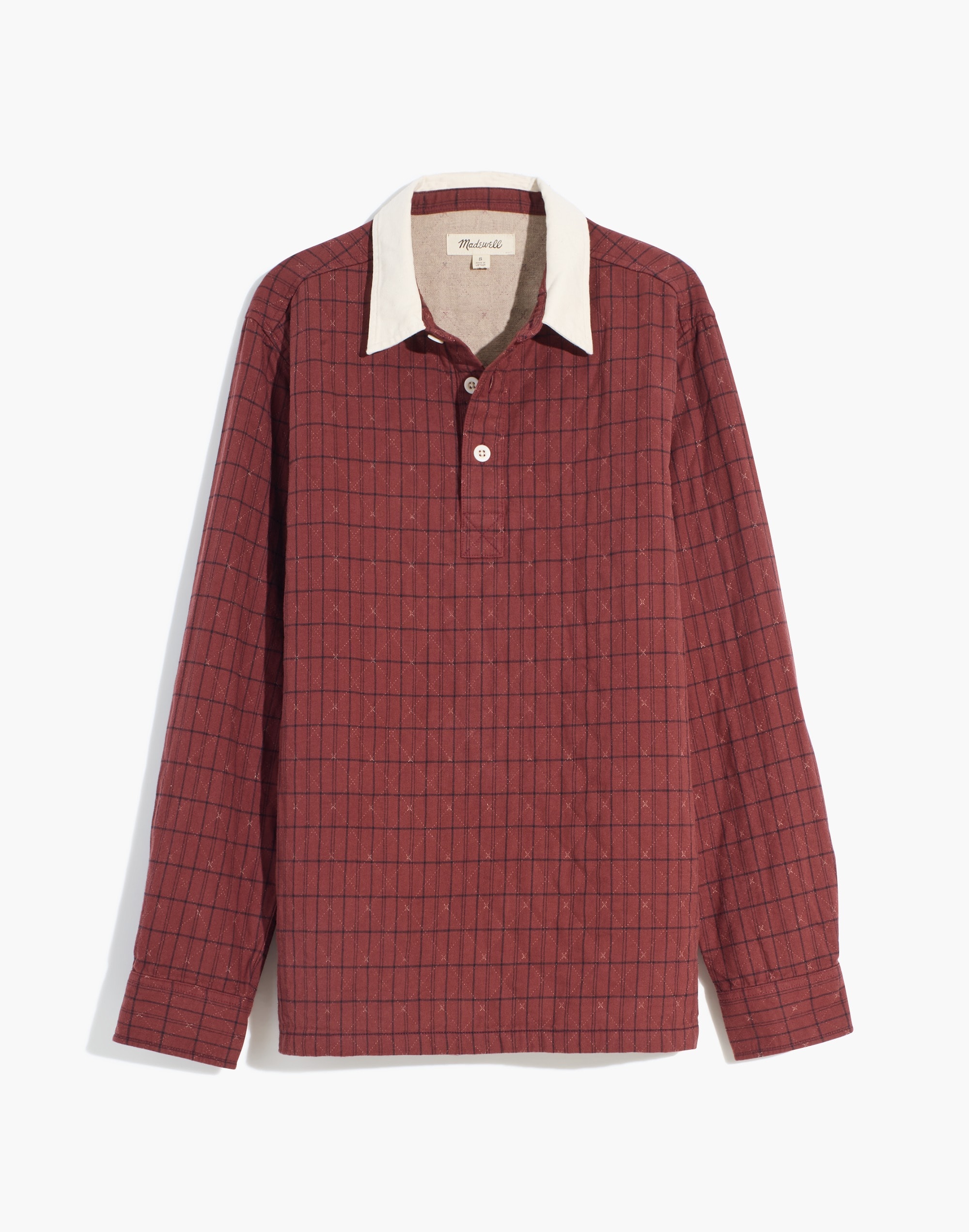 Quilted Long-Sleeve Polo Shirt