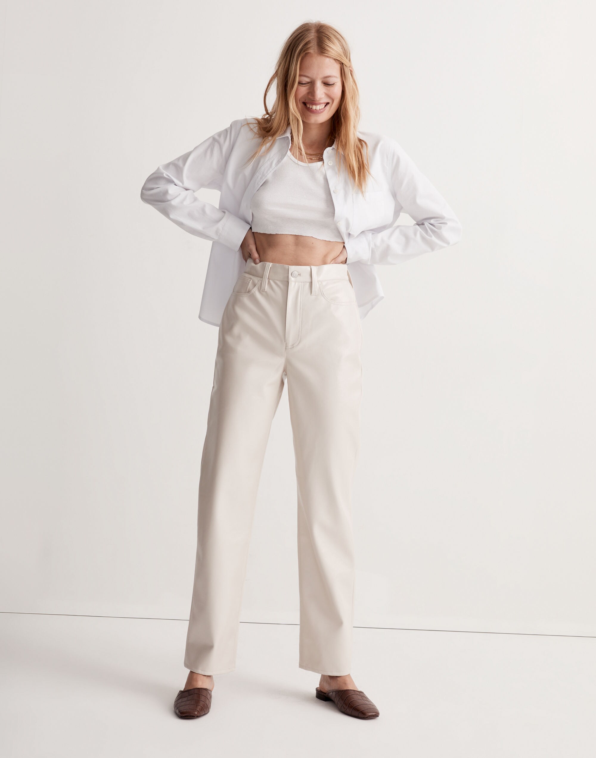 The Perfect Vintage Straight Pant: Faux Leather Edition