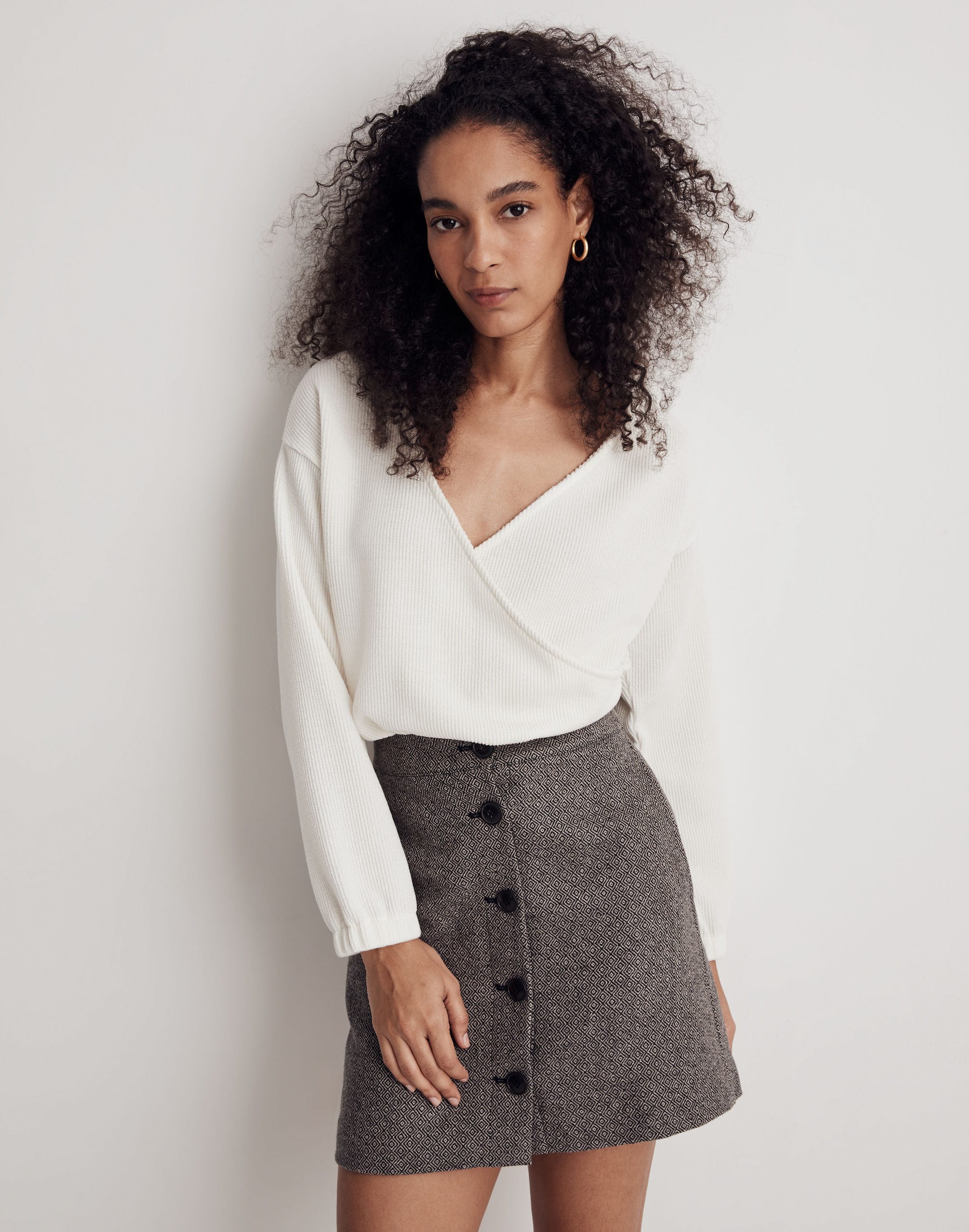 Ottoman Knit Wrap Top