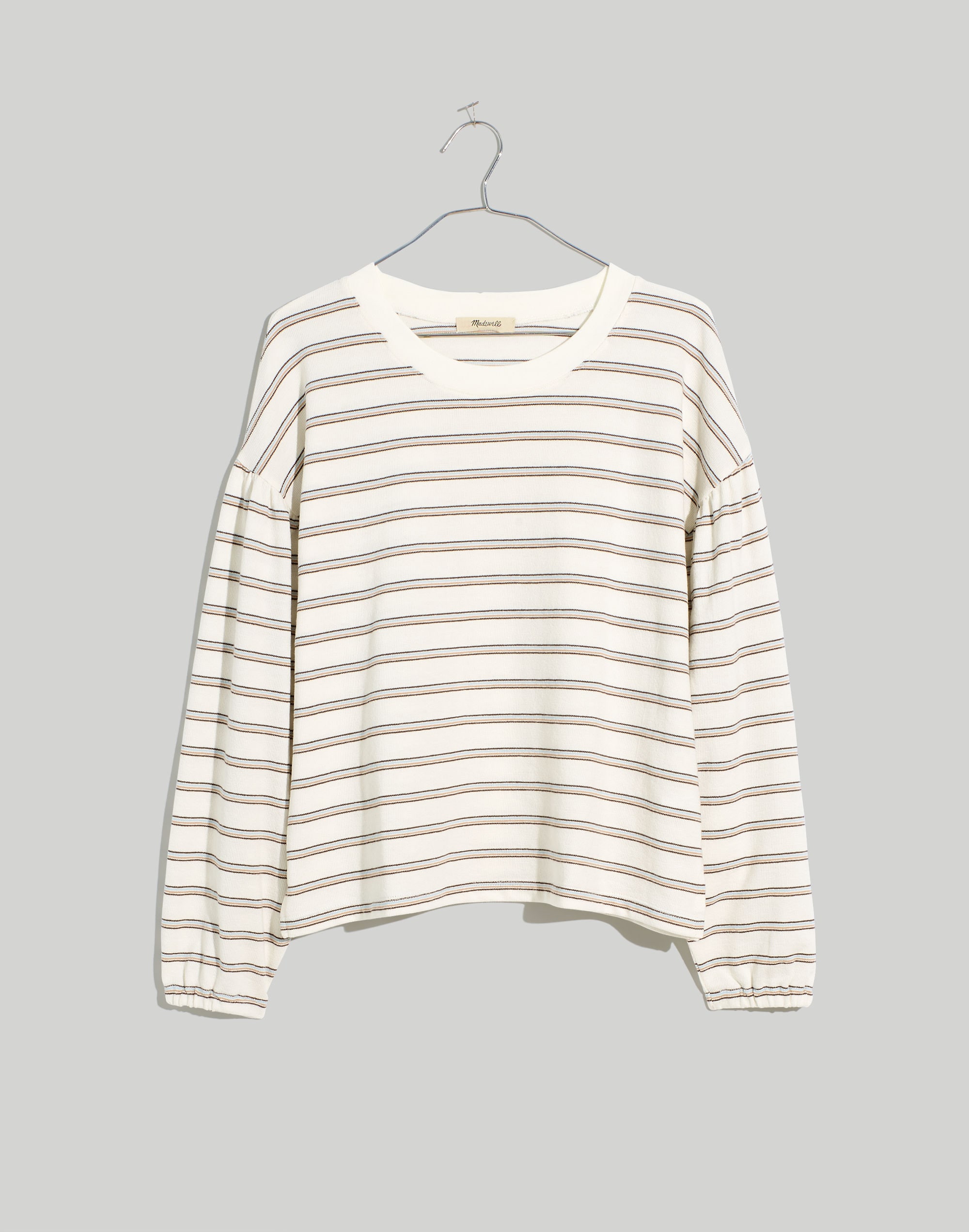 Cotton-Blend Long-Sleeve Tee in Stripe