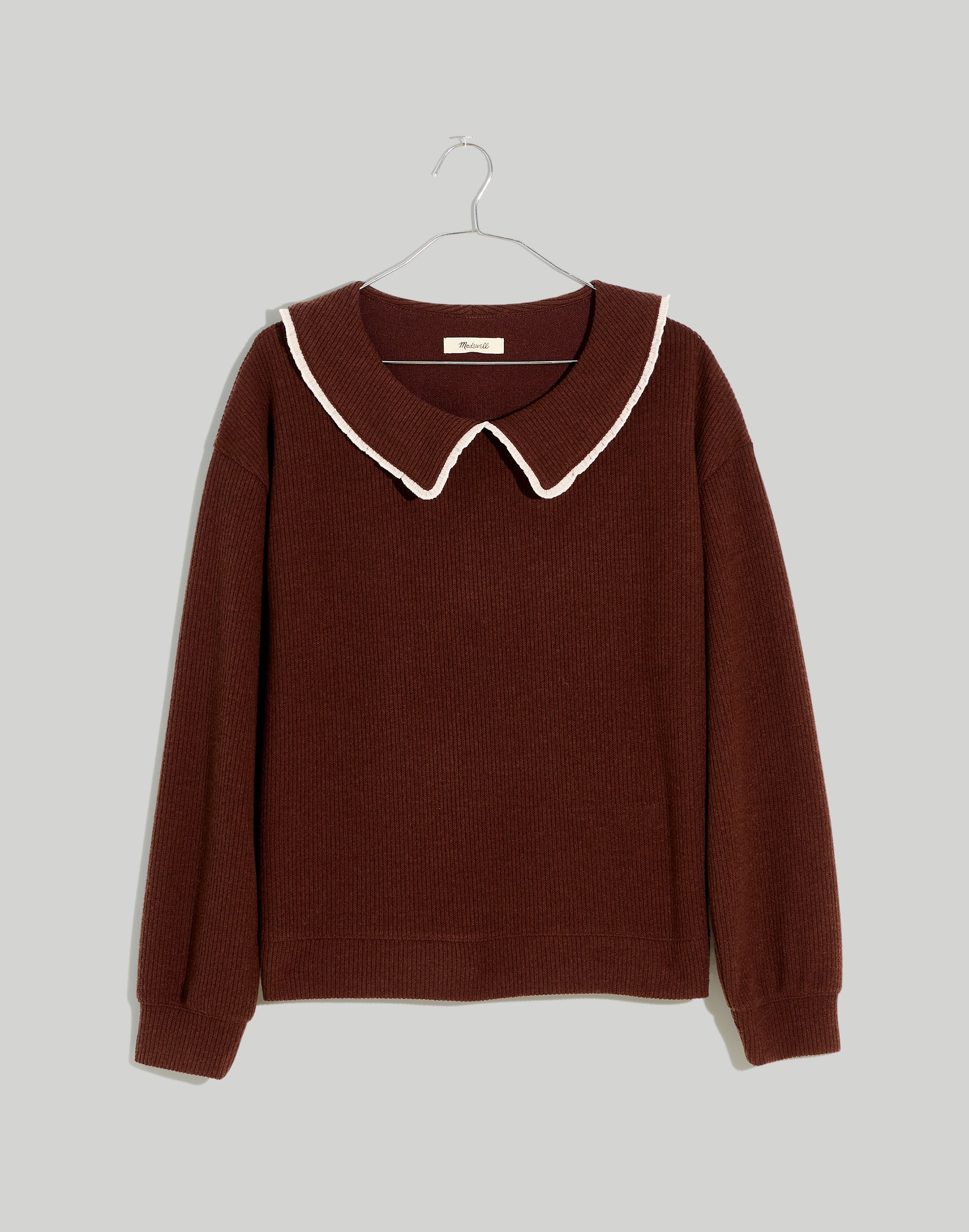 Plus Ruffle-Collared Long-Sleeve Top