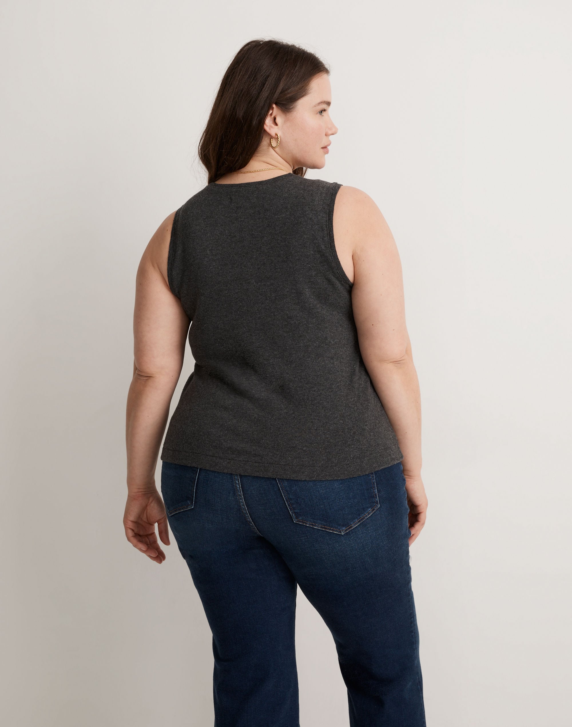 Plus Ribbed Sleeveless Tank