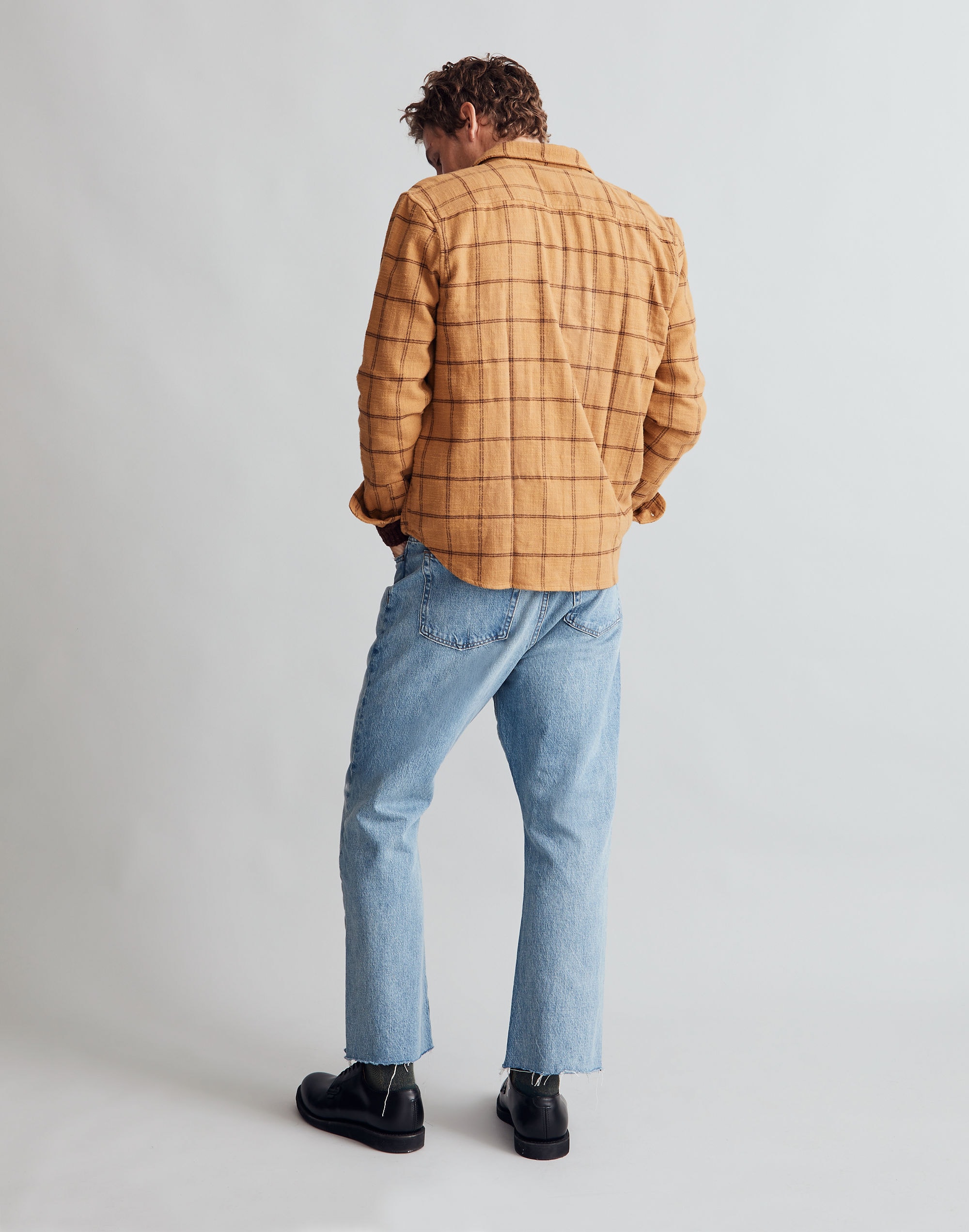 Slub Flannel Easy Long-Sleeve Shirt