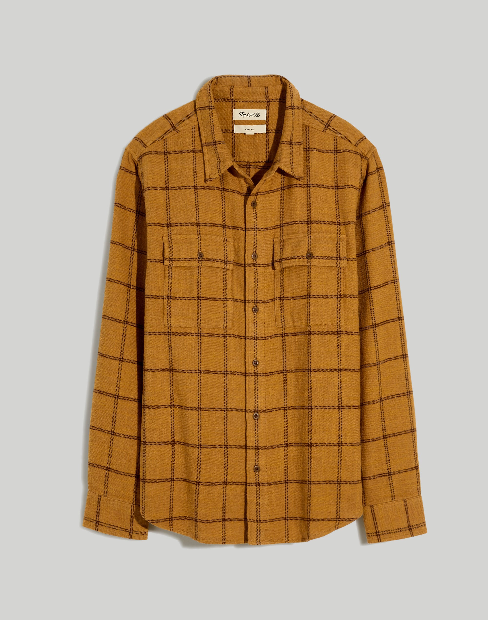 Slub Flannel Easy Long-Sleeve Shirt