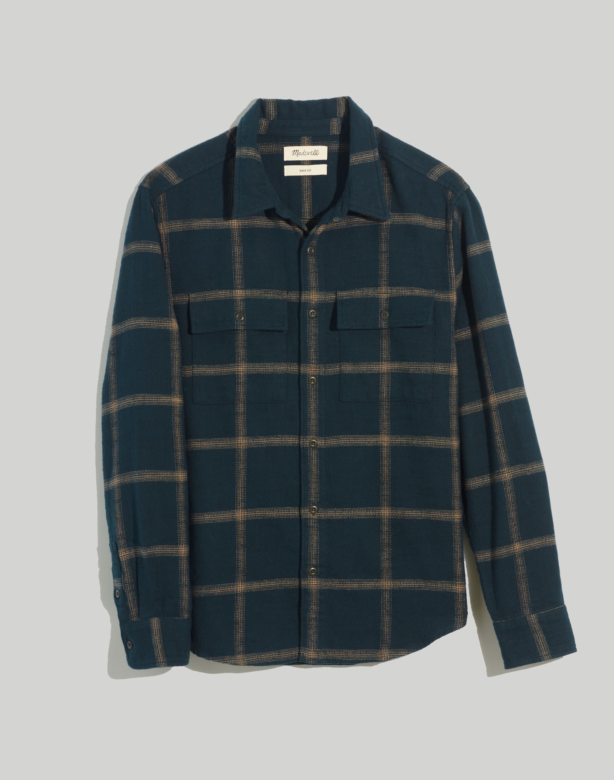 Slub Flannel Easy Long-Sleeve Shirt