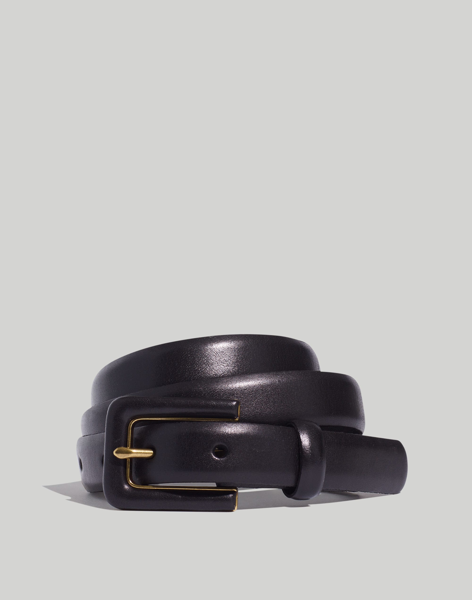 pebbled leather covered buckle belt