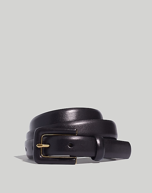 Pebbled Leather Covered Buckle Belt