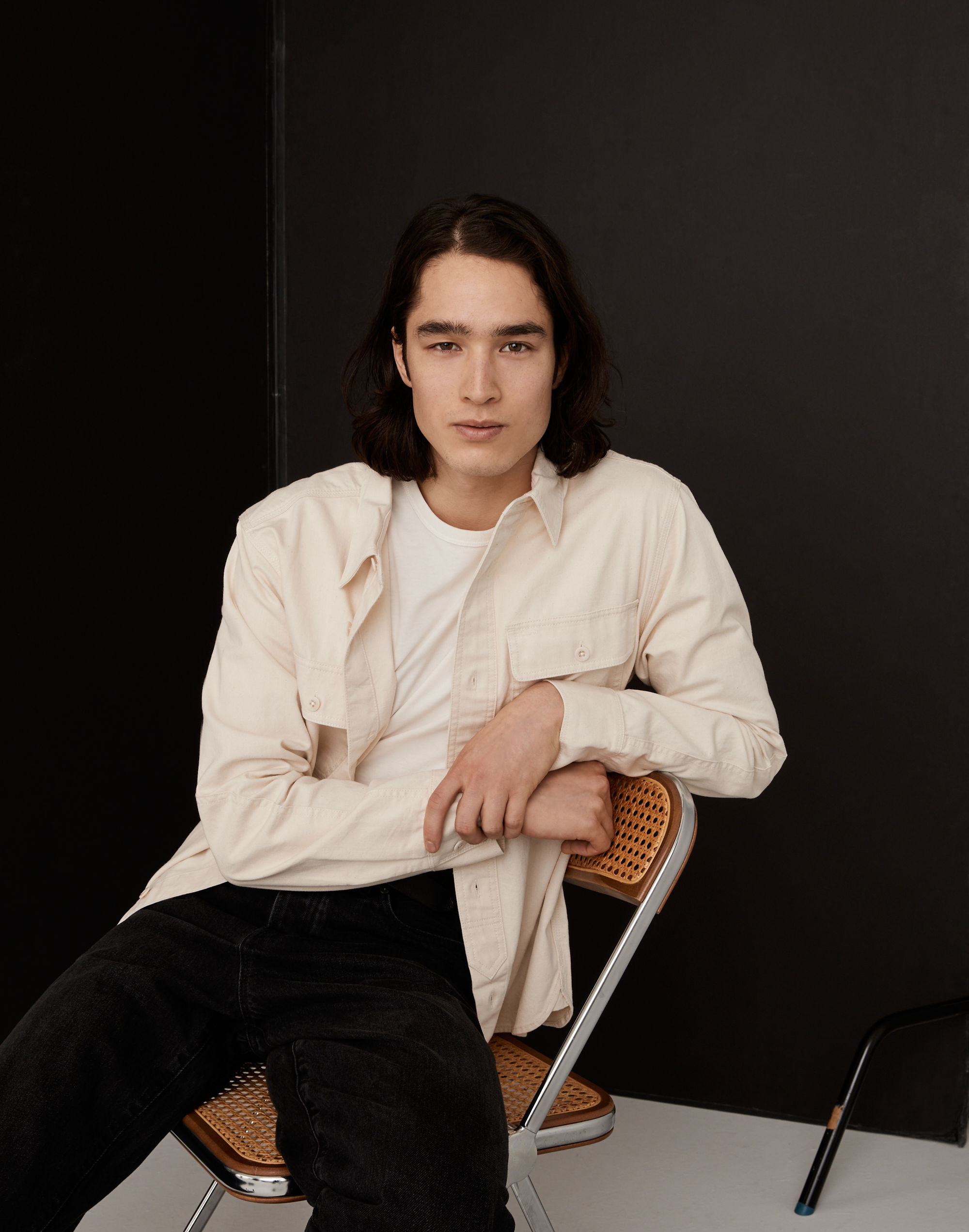 Denim Easy Long-Sleeve Shirt