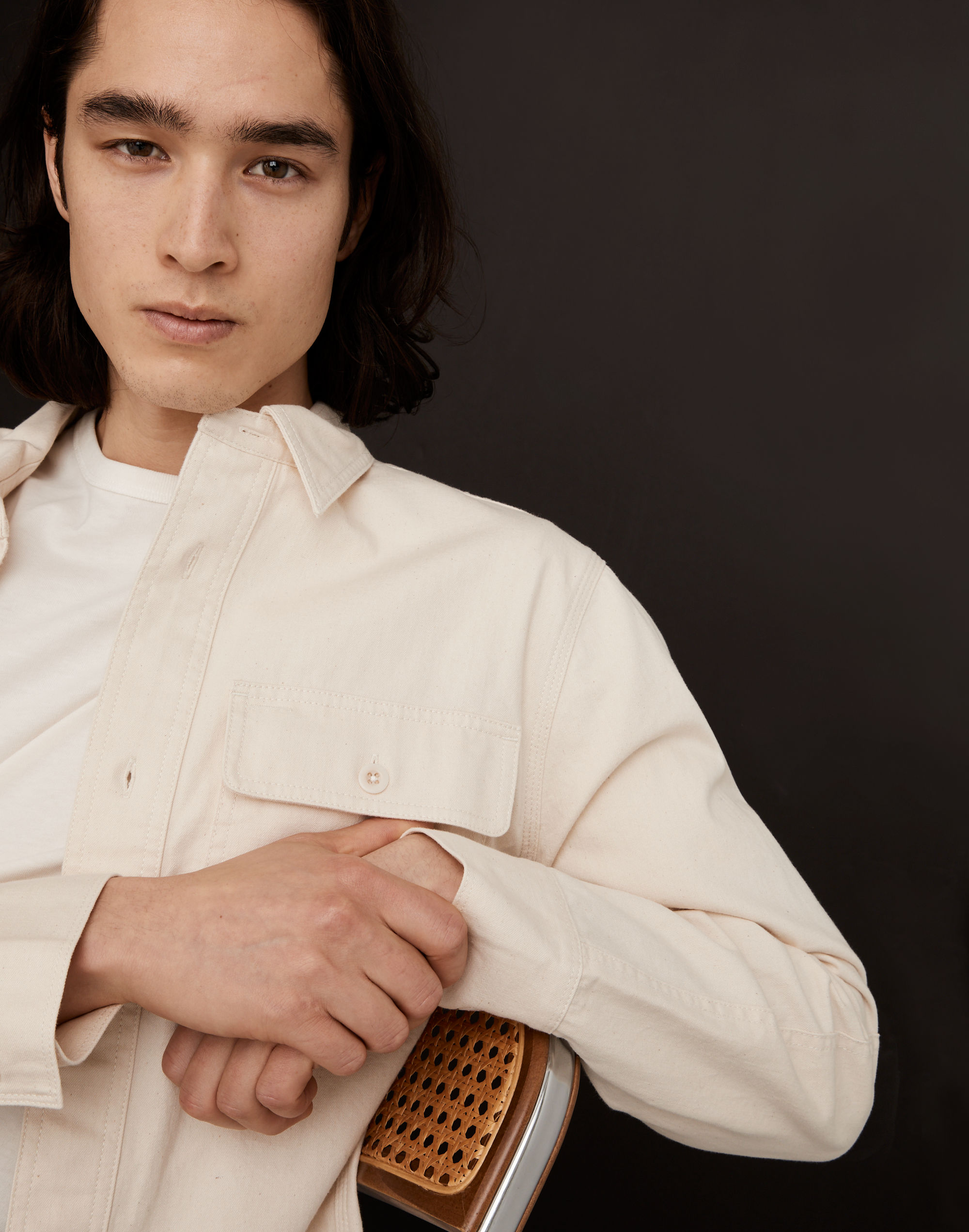 Denim Easy Long-Sleeve Shirt