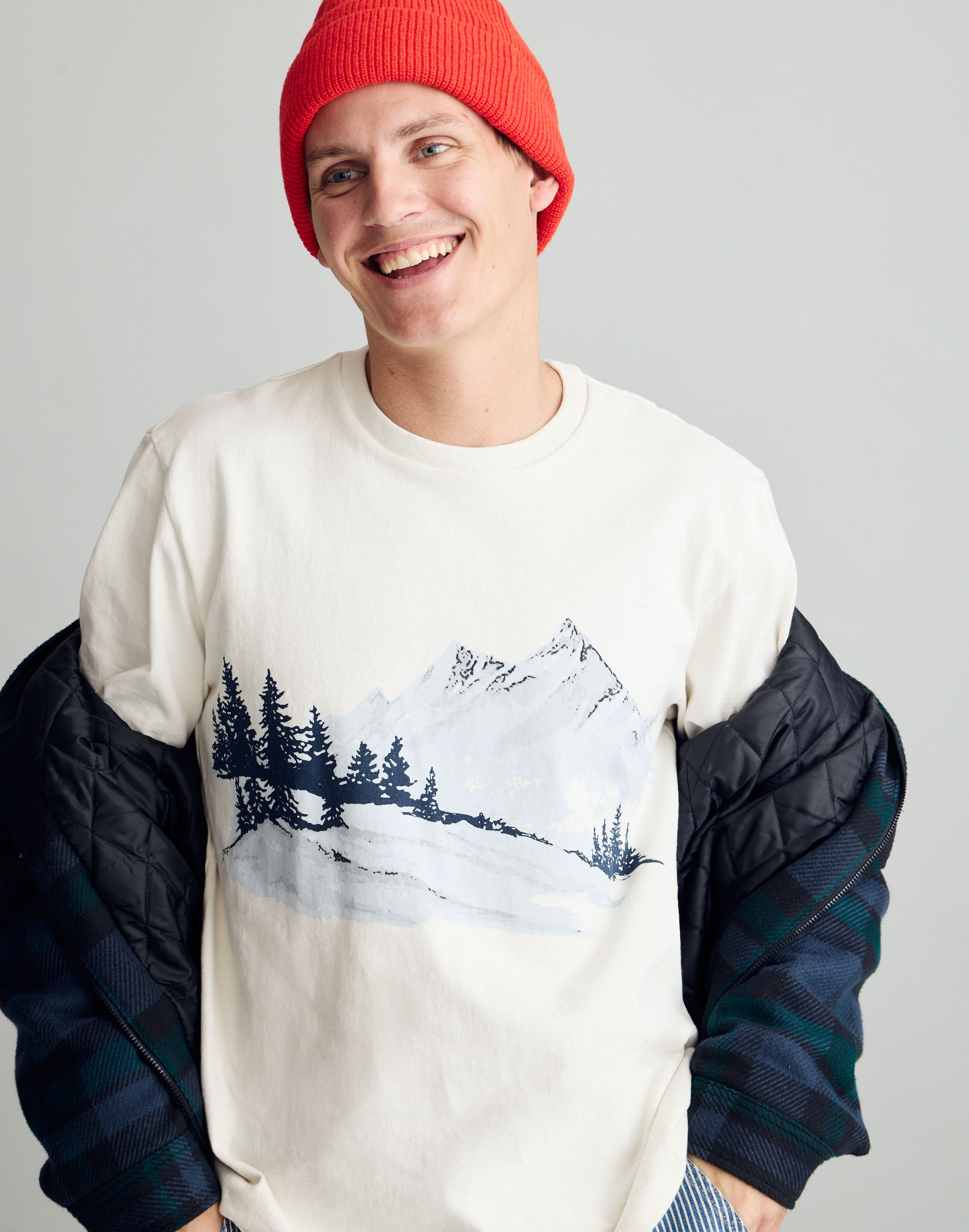 Mountain Relaxed Long-Sleeve Graphic Tee