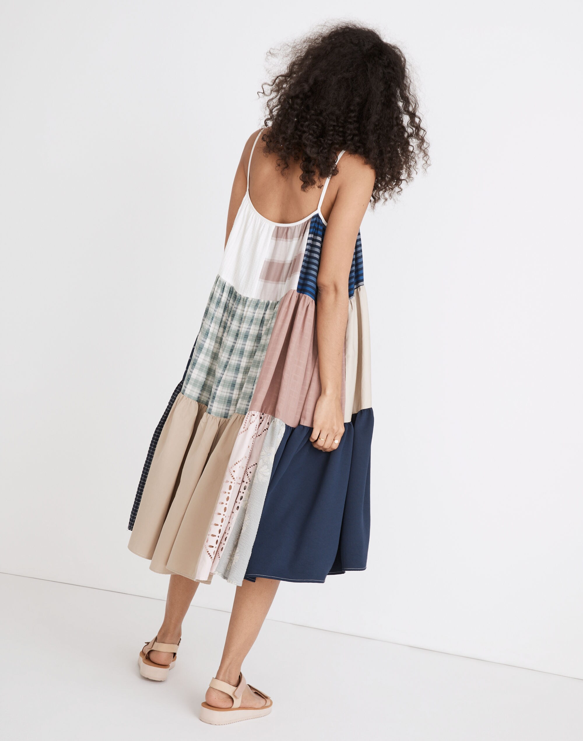 Madewell x La R&eacute;union Upcycled Patchwork Cami Midi Dress