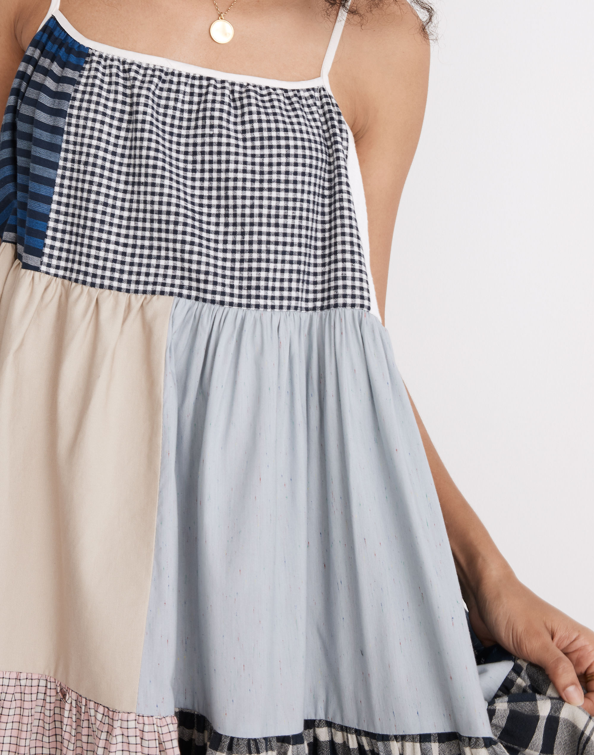 Madewell x La R&eacute;union Upcycled Patchwork Cami Midi Dress