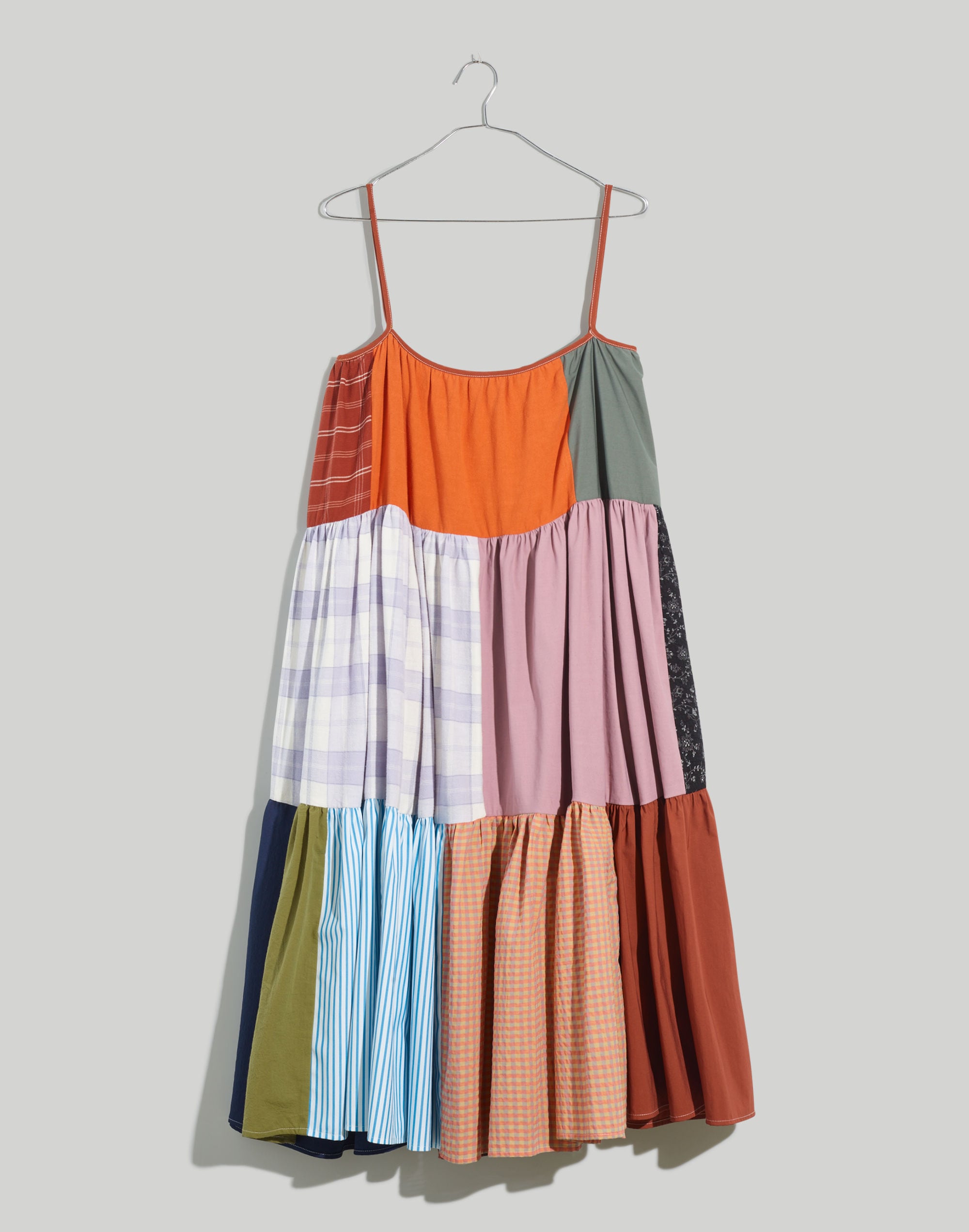Madewell x La R&eacute;union Upcycled Patchwork Cami Midi Dress
