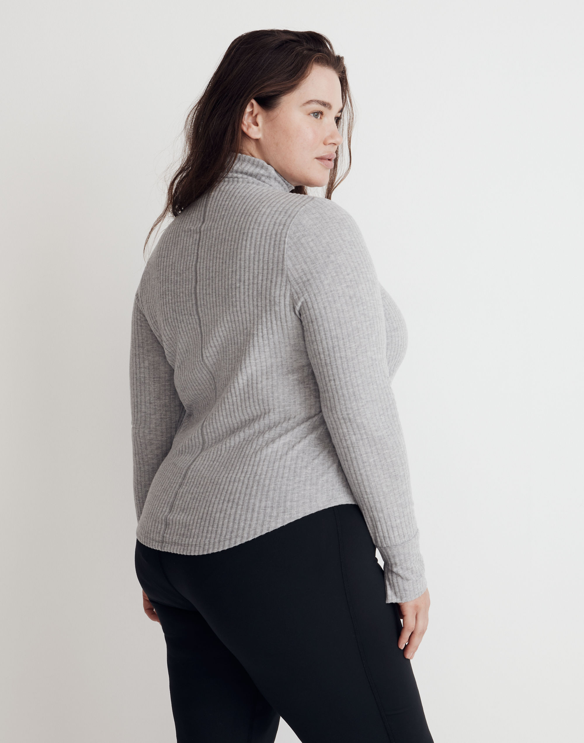 Plus MWL Brushed Rib Long-Sleeve Turtleneck Top