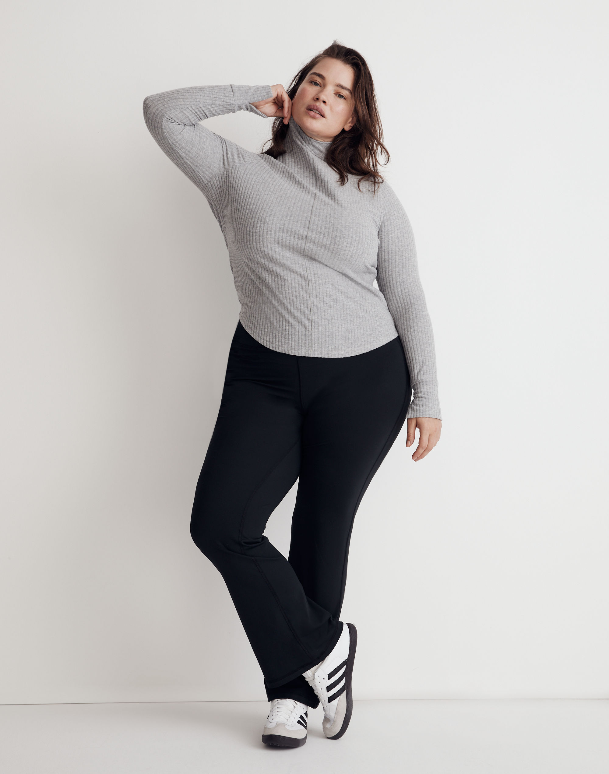 Plus MWL Brushed Rib Long-Sleeve Turtleneck Top