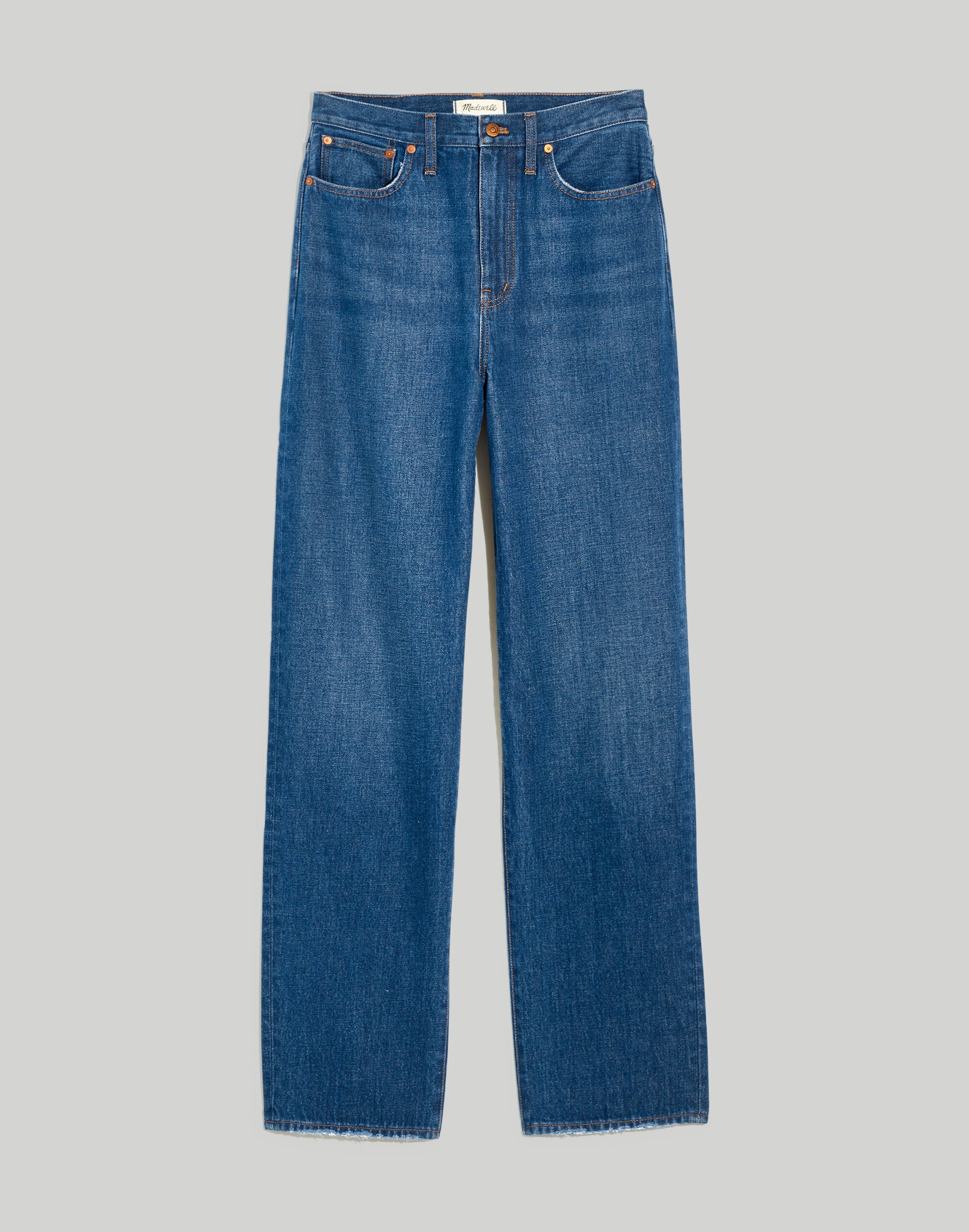 Plus Baggy Straight Jeans in Dark Worn Indigo Wash