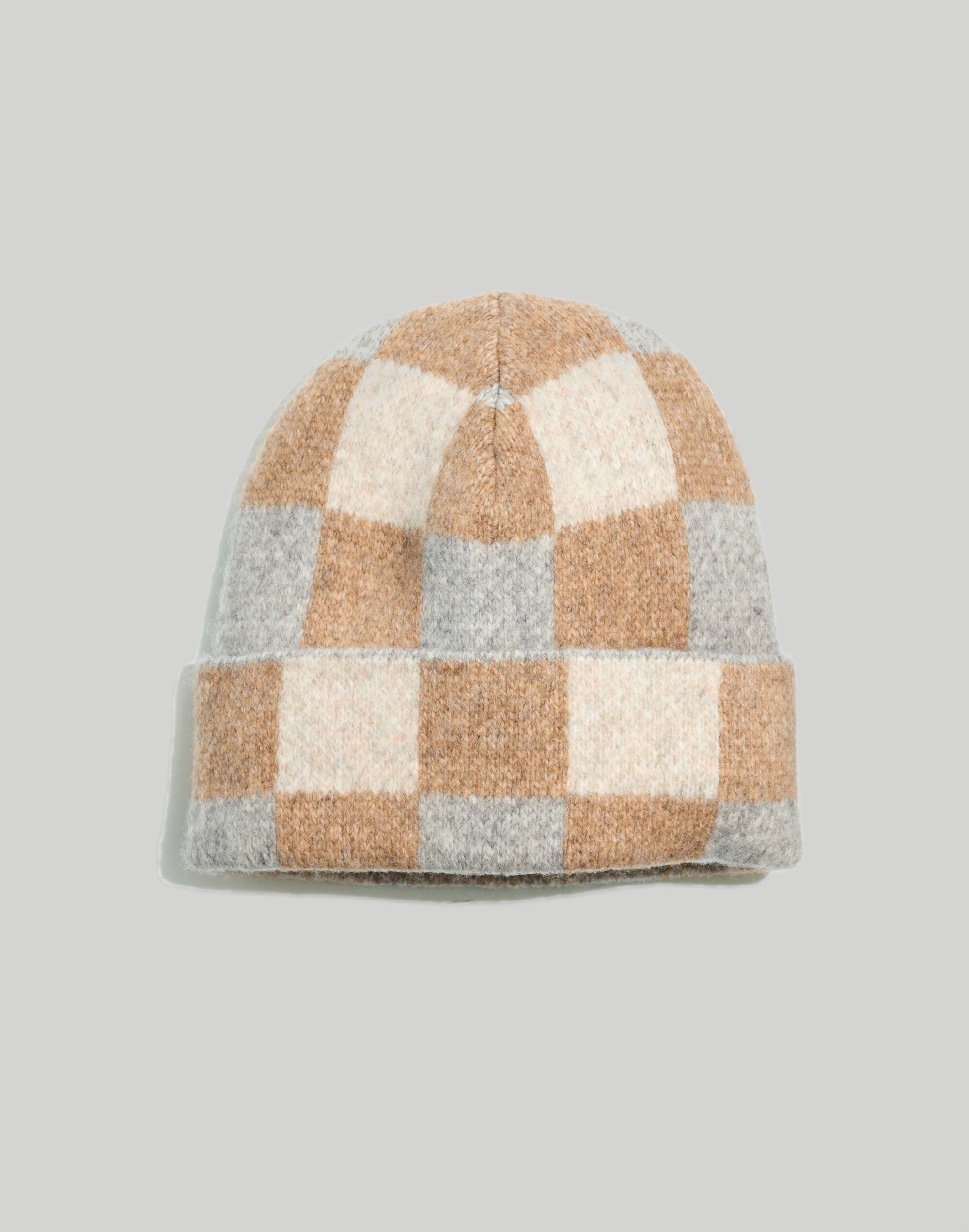 checked beanie