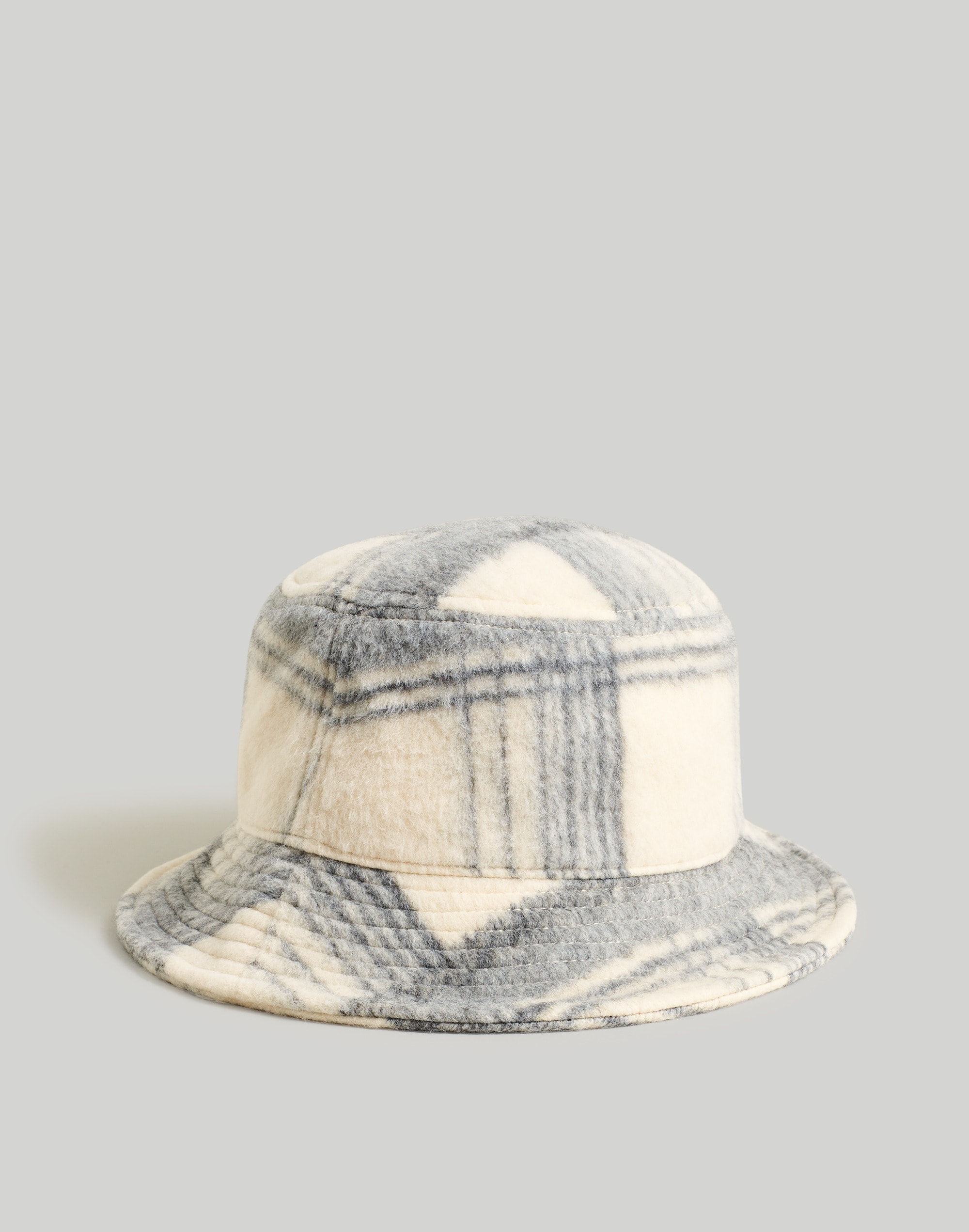 Mw Plaid Bucket Hat In Dusk Grey