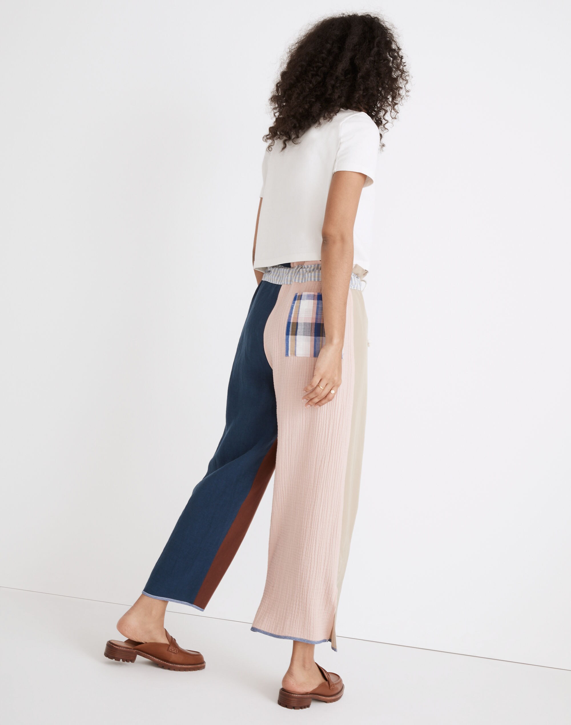 Madewell x La R&eacute;union Upcycled Patchwork Paperbag Pants