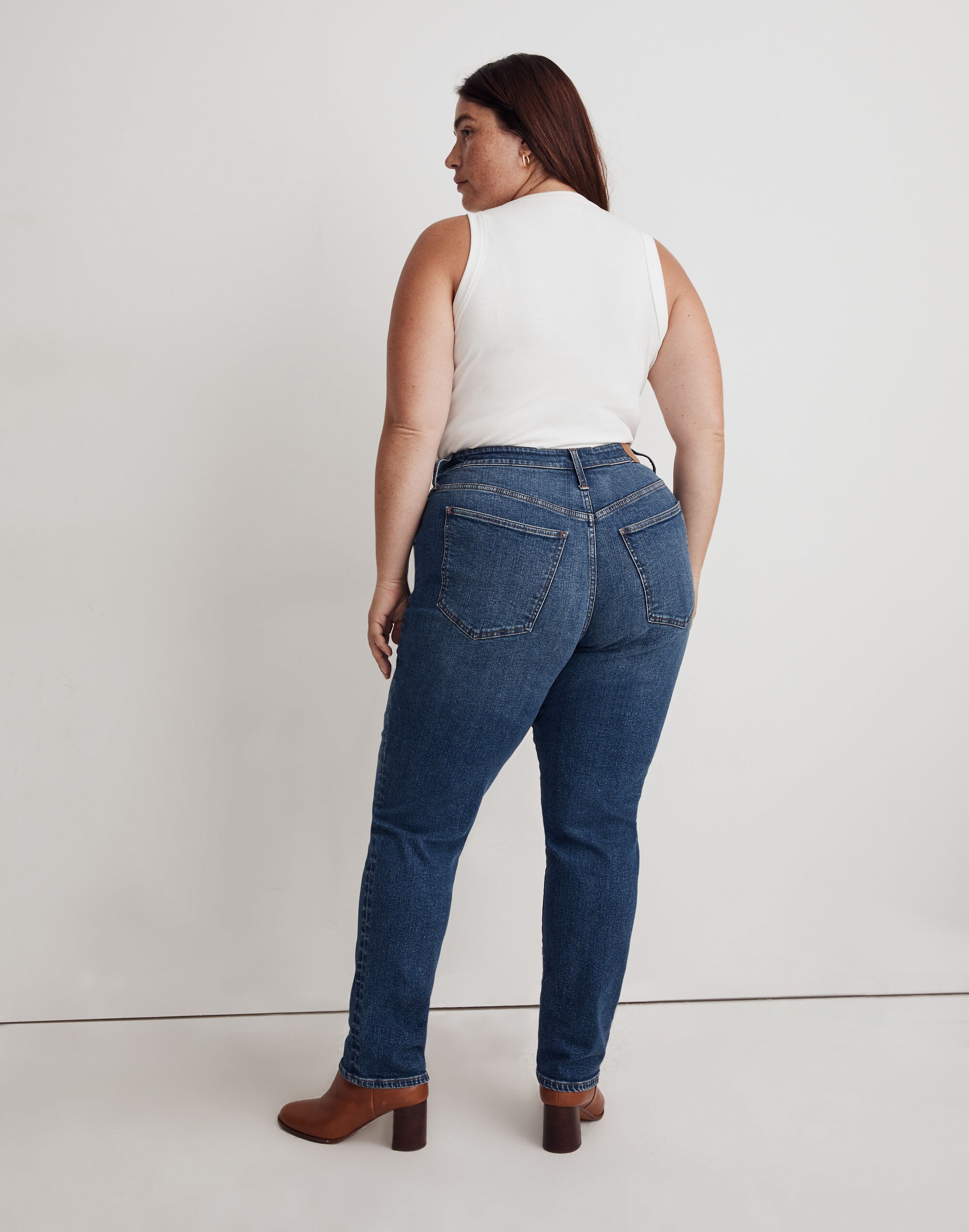 The Plus Perfect Vintage Straight Jean in Bright Indigo Wash: Instacozy Edition