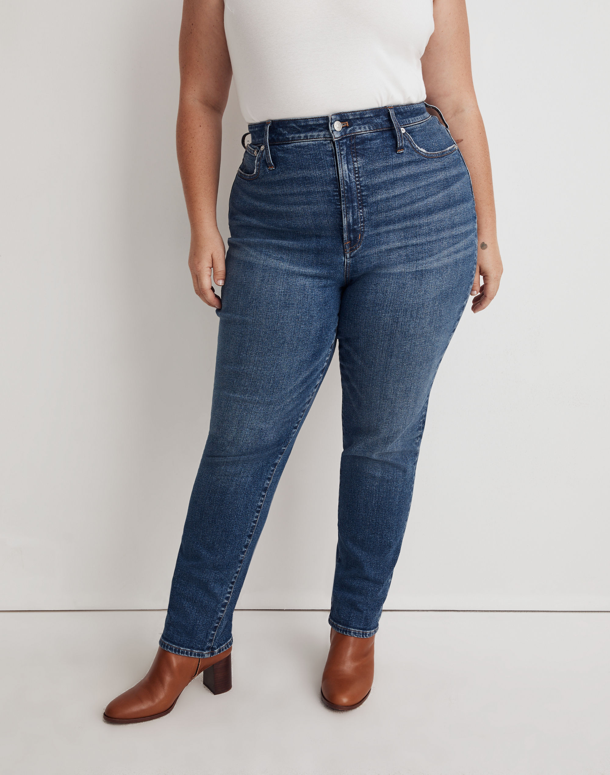 The Plus Perfect Vintage Straight Jean in Bright Indigo Wash: Instacozy Edition