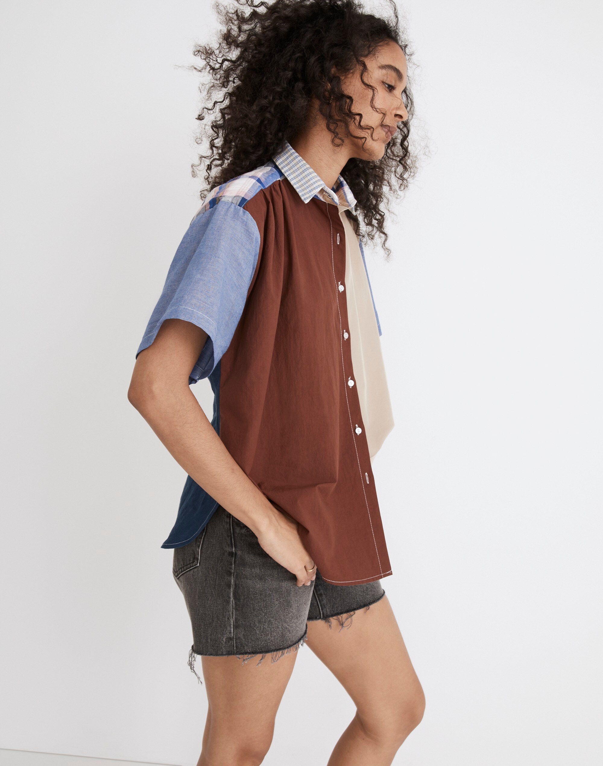 Madewell x La R&eacute;union Upcycled Patchwork Shirt
