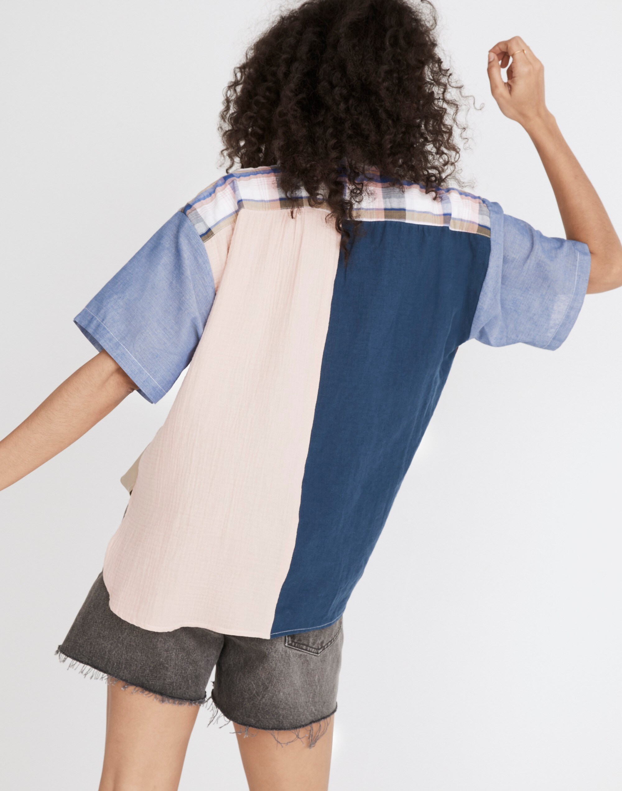Madewell x La R&eacute;union Upcycled Patchwork Shirt