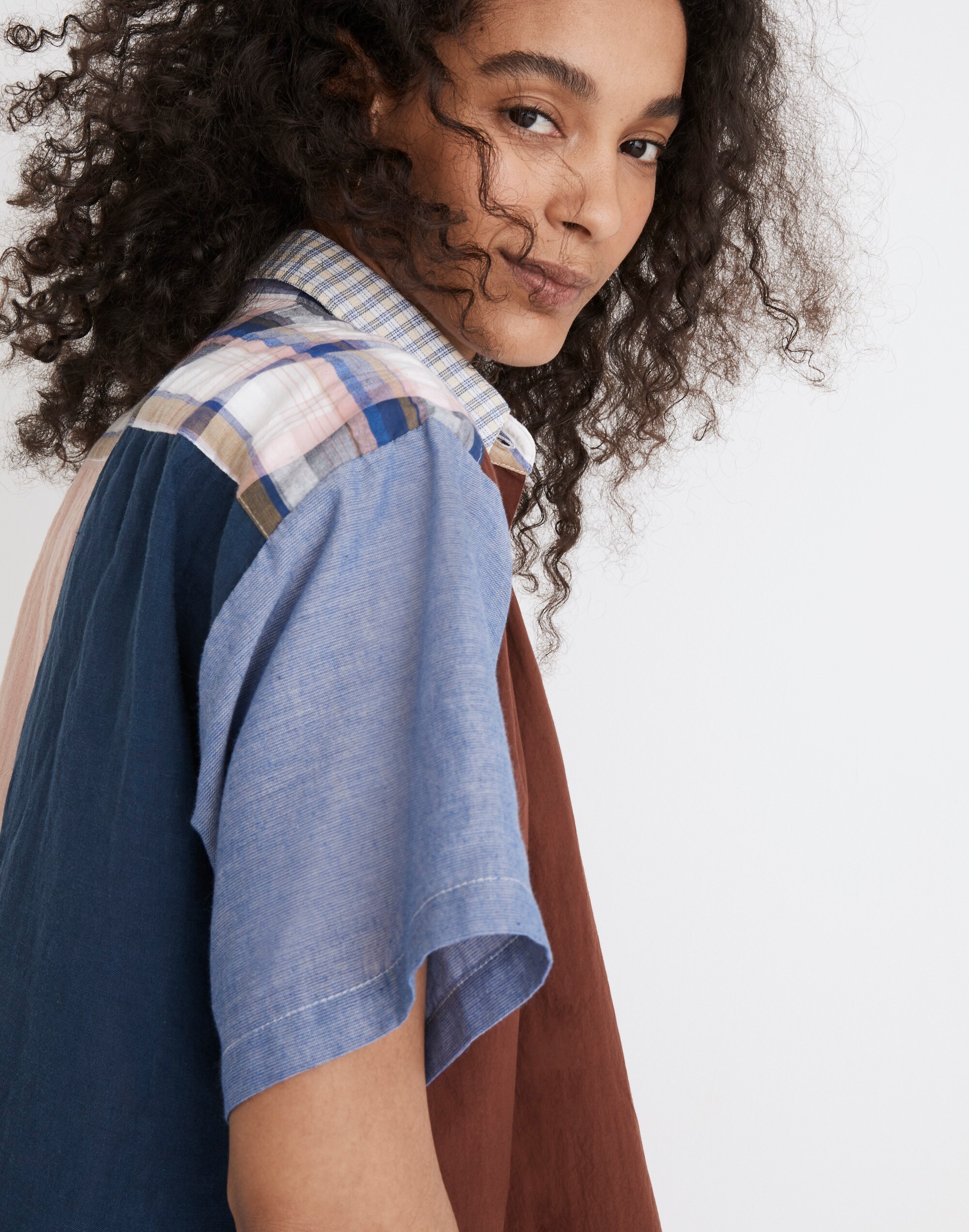 Madewell x La R&eacute;union Upcycled Patchwork Shirt