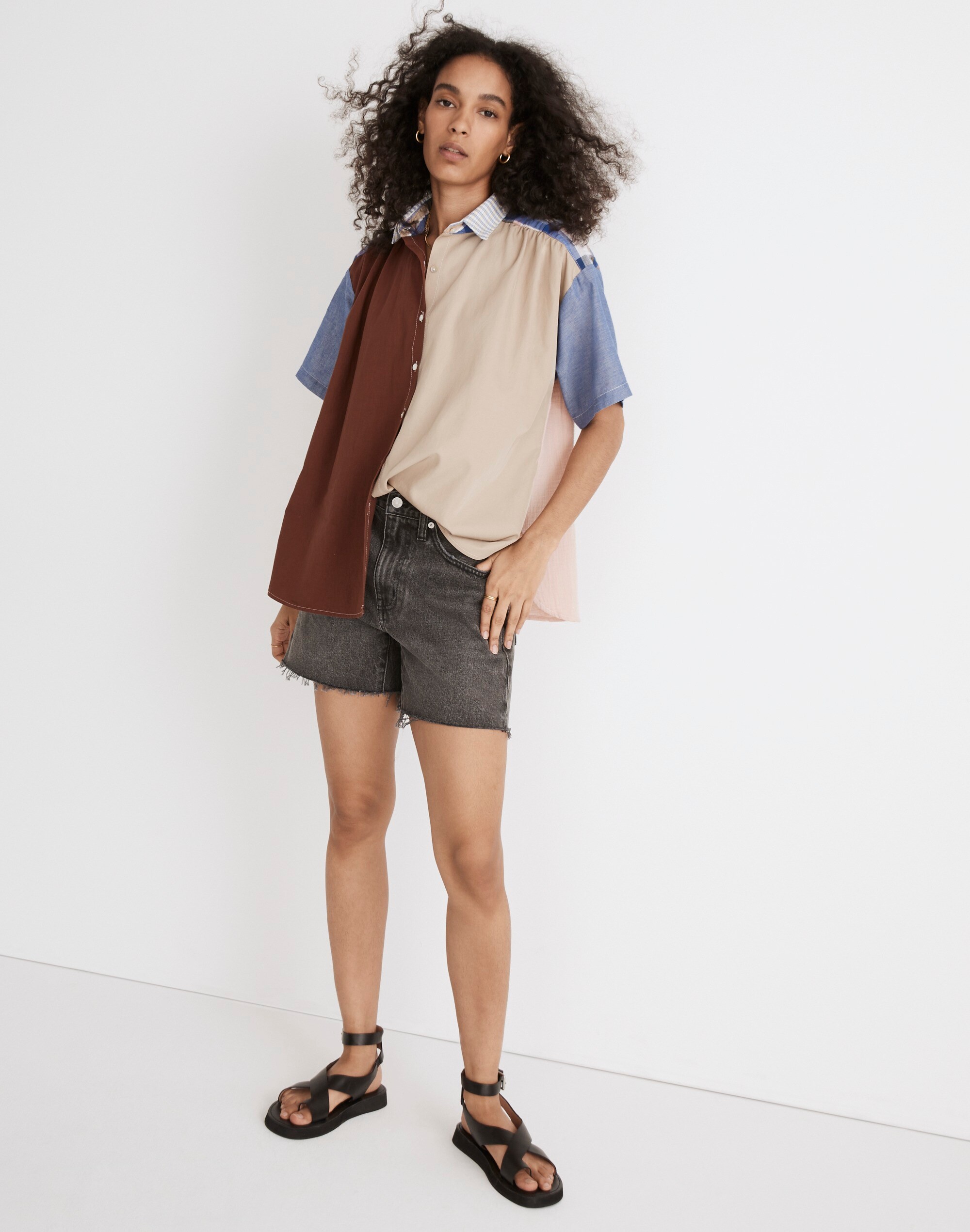 Madewell x La R&eacute;union Upcycled Patchwork Shirt