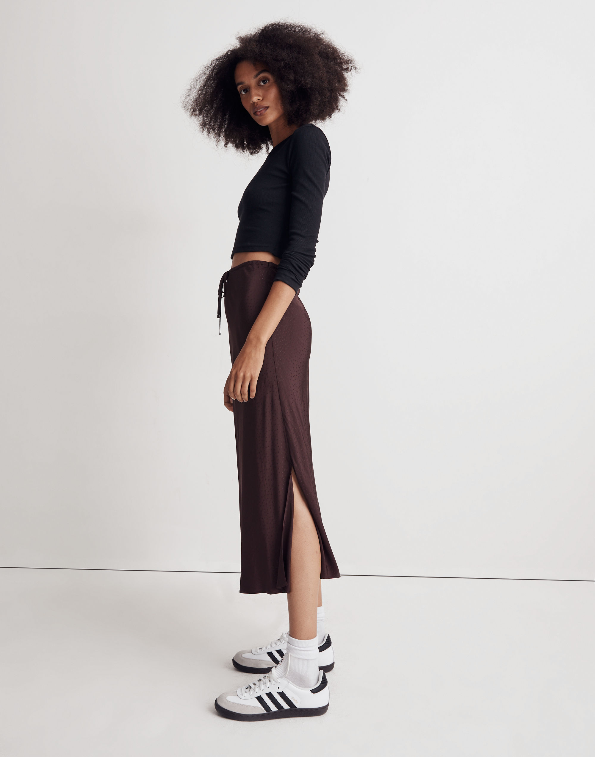 Star Jacquard Midi Slip Skirt