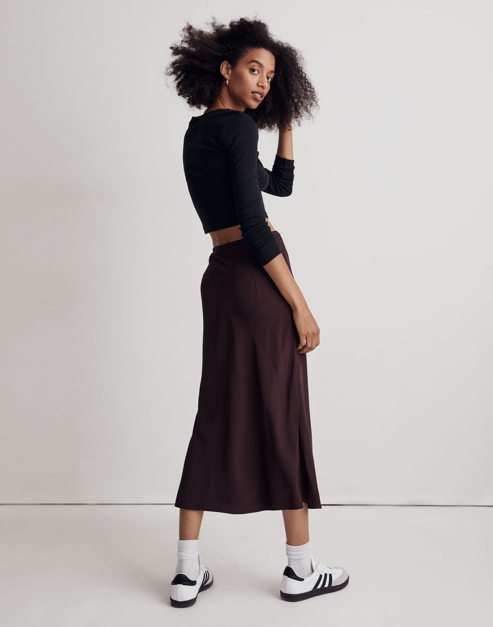 Star Jacquard Midi Slip Skirt