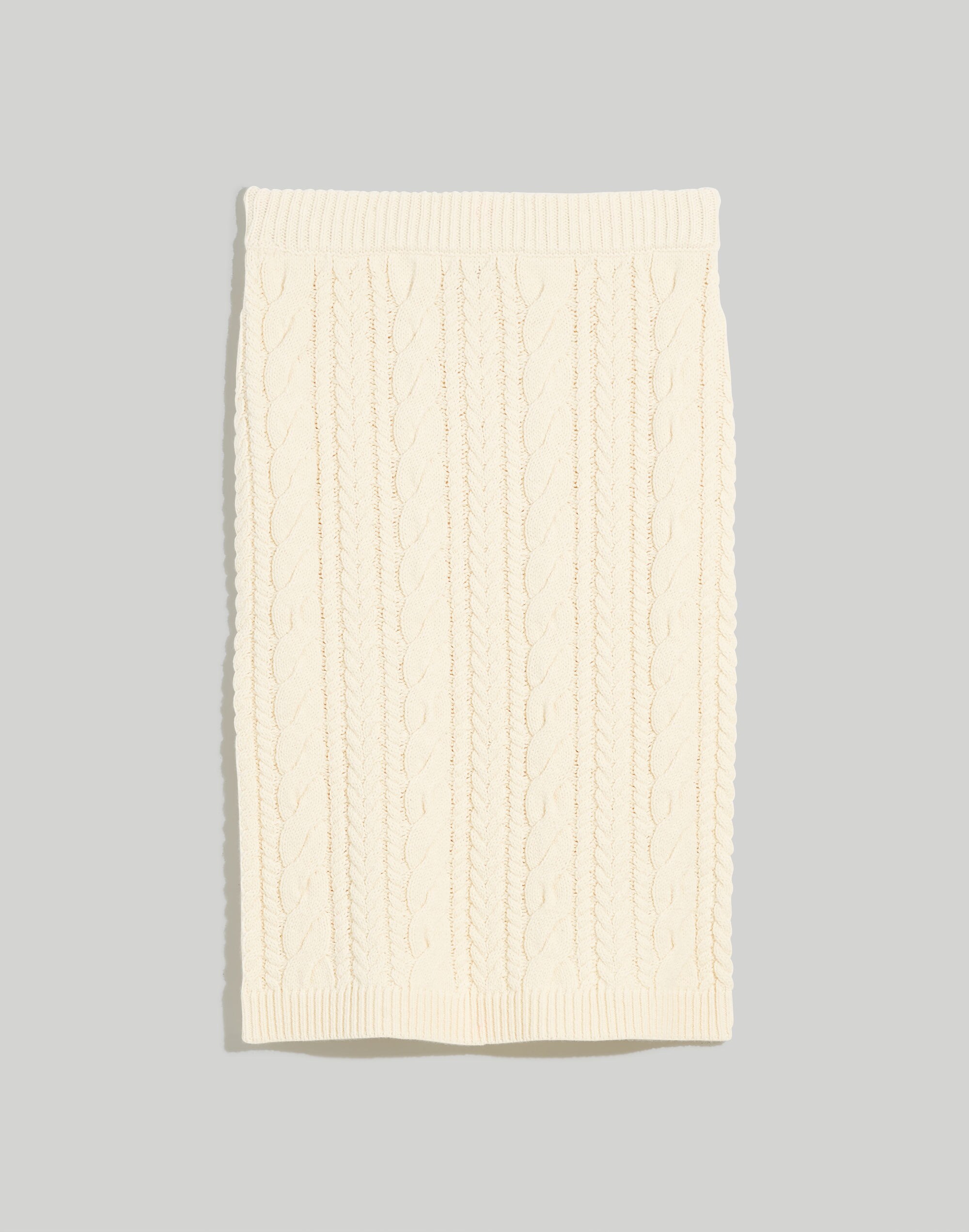 Cable-Knit Midi Sweater Skirt