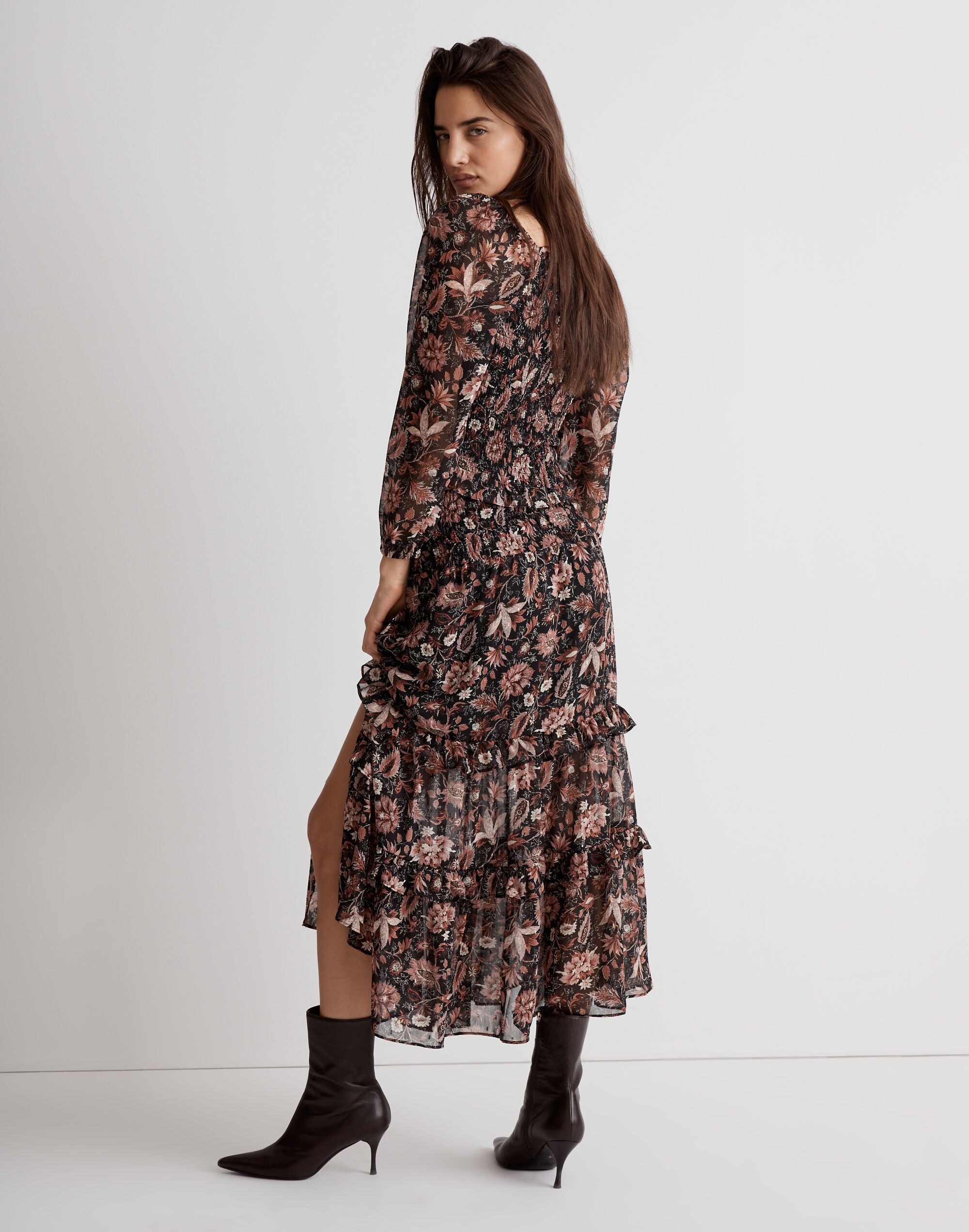 Ruffle Tiered Midi Skirt