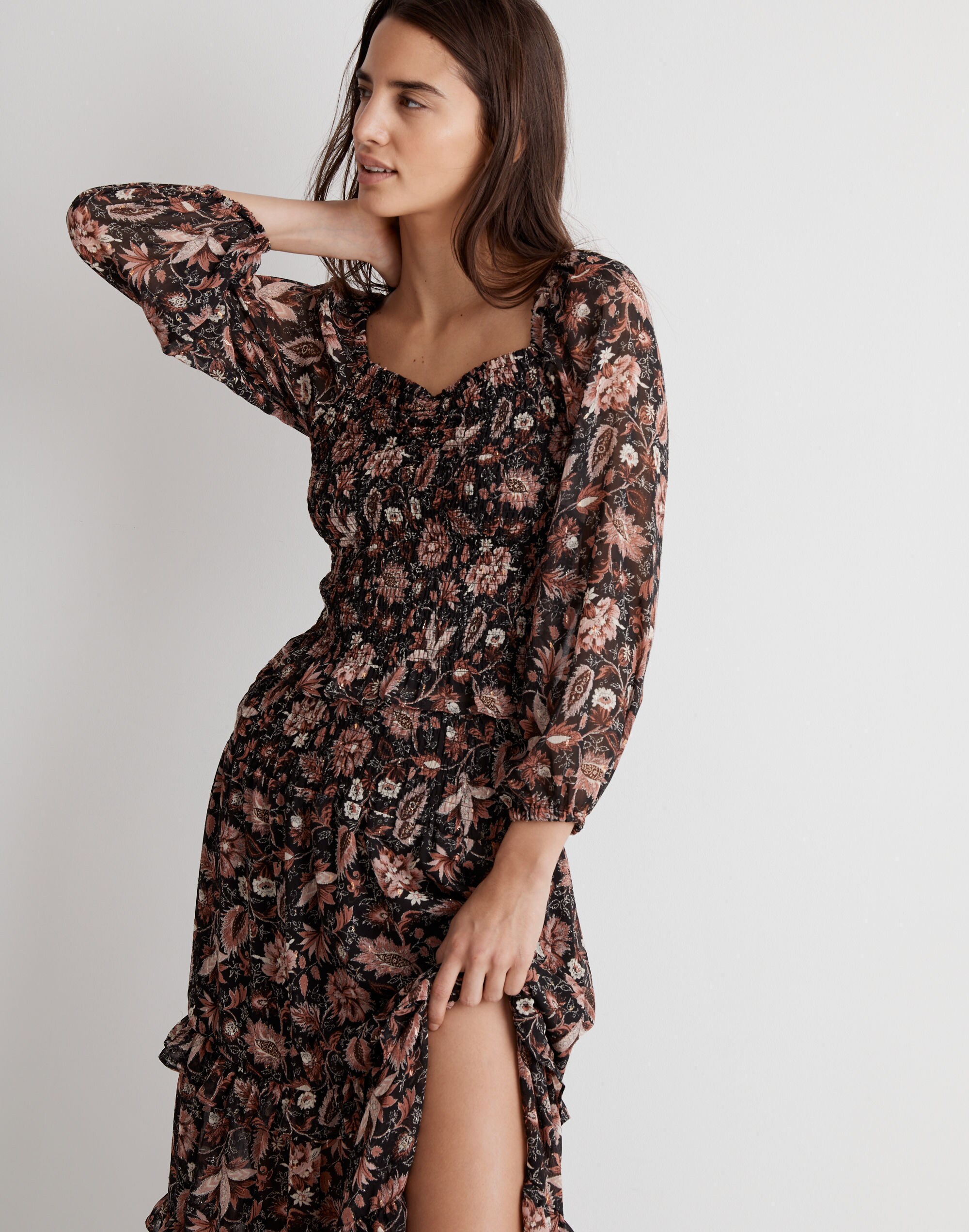 Ruffle Tiered Midi Skirt