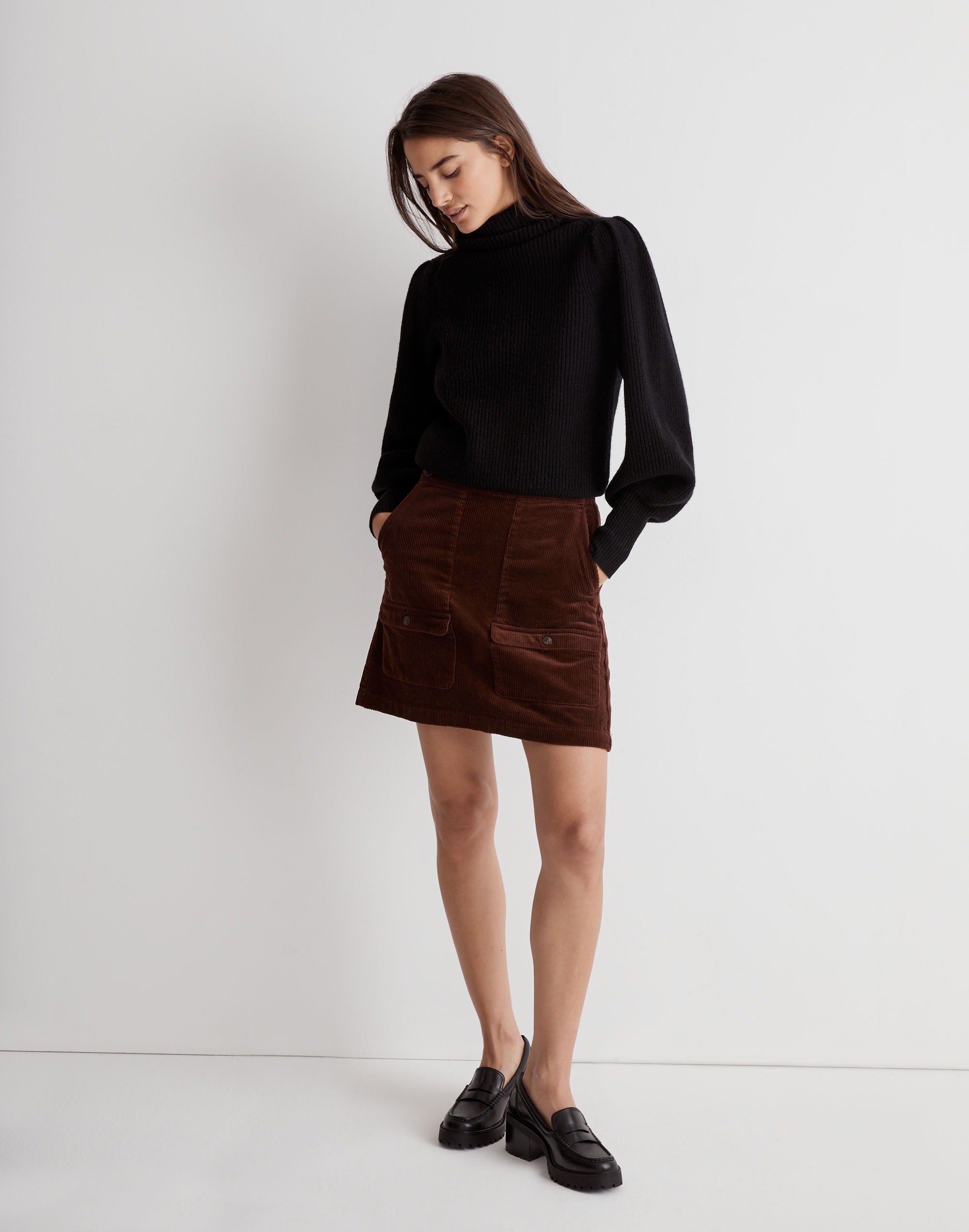 corduroy mini skirt