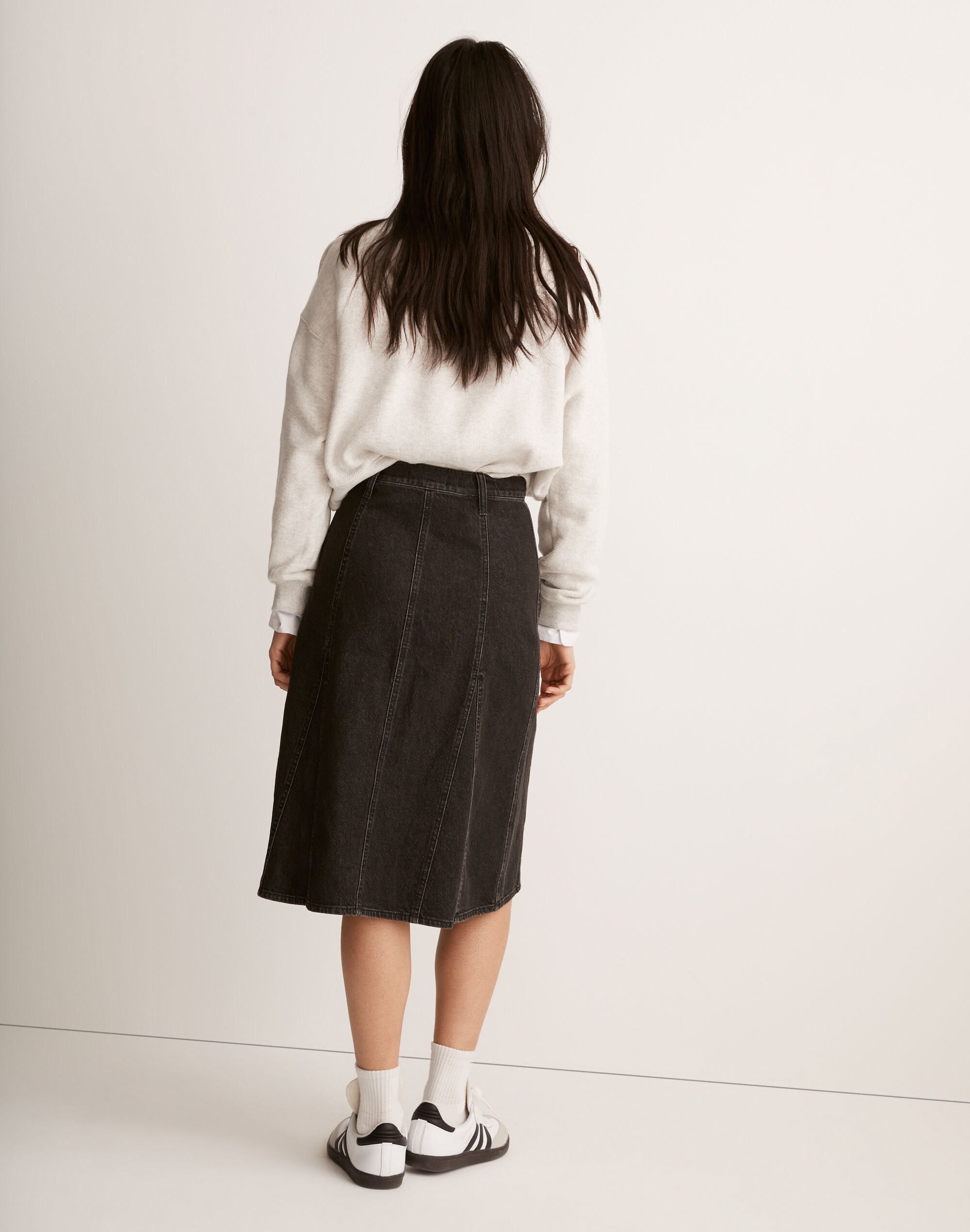 A-Line Midi Skirt in Lunar Wash