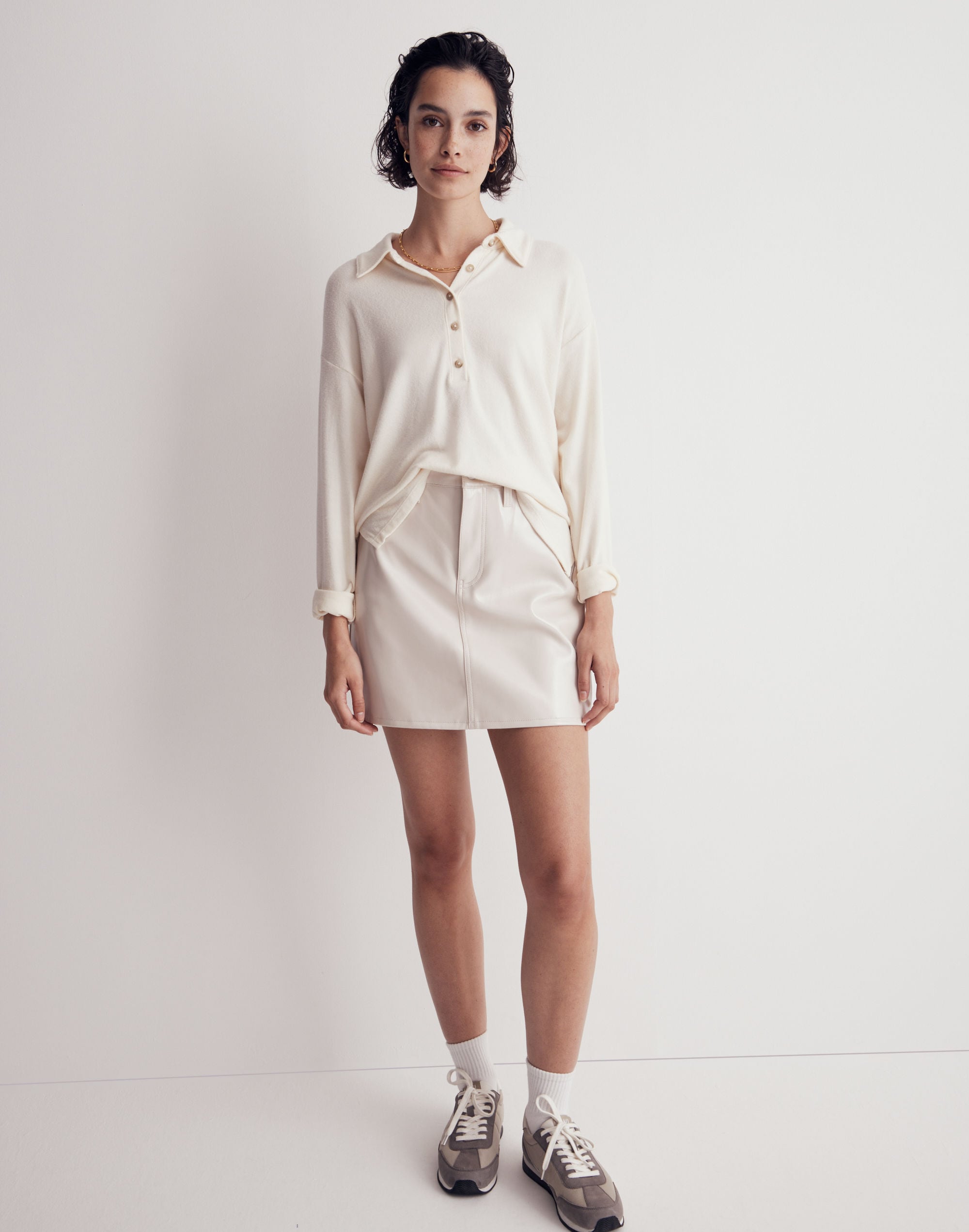 faux leather mini skirt