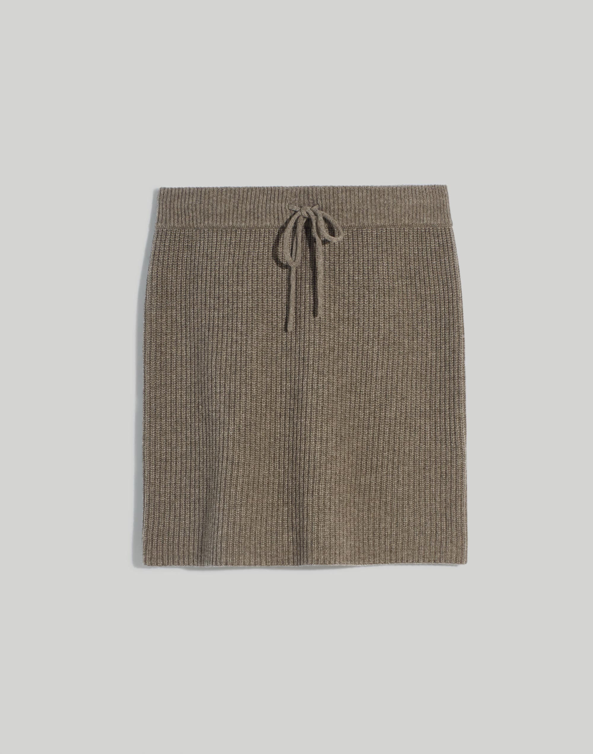 Drawstring Mini Sweater Skirt