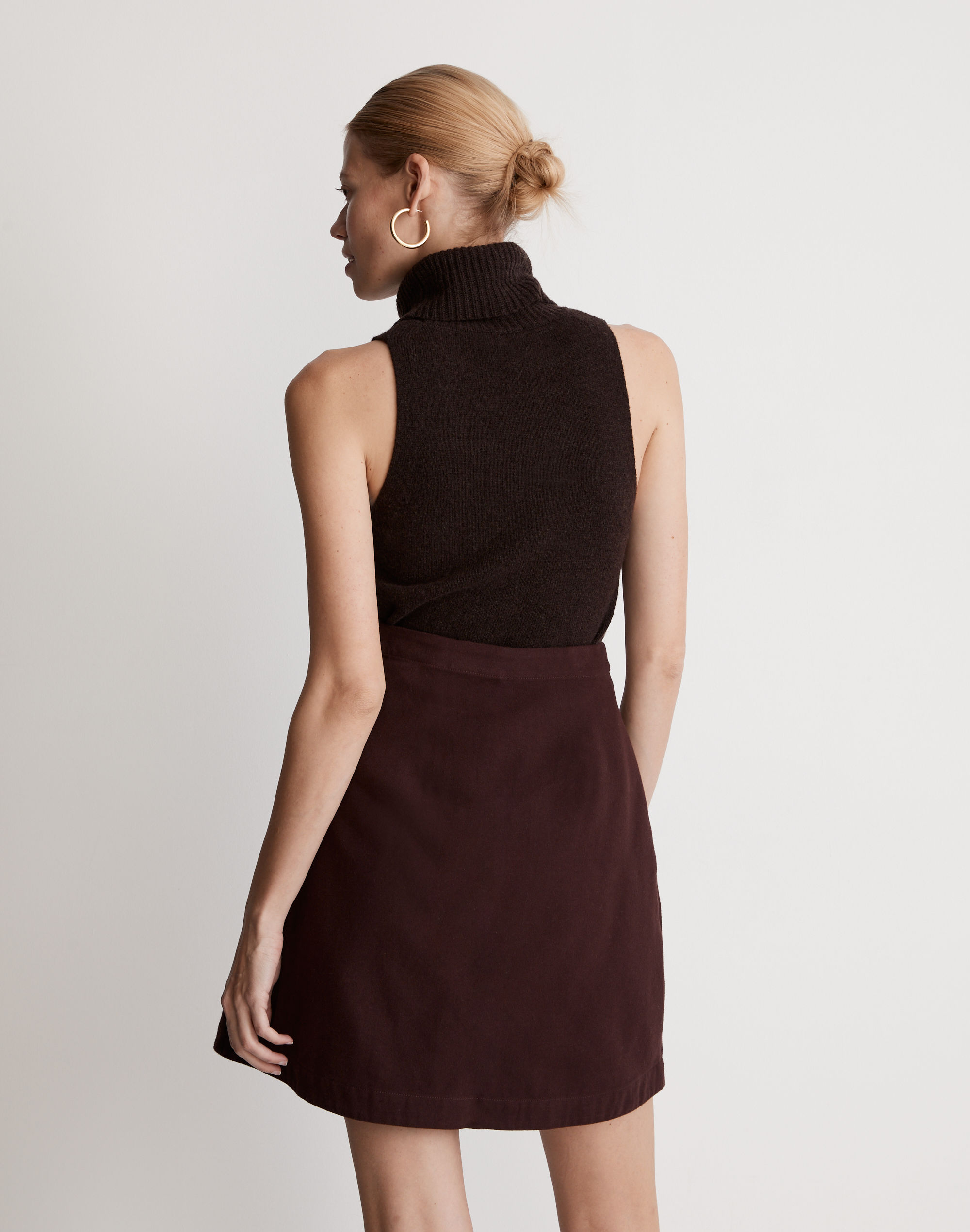 Moleskin Side-Tie Mini Skirt