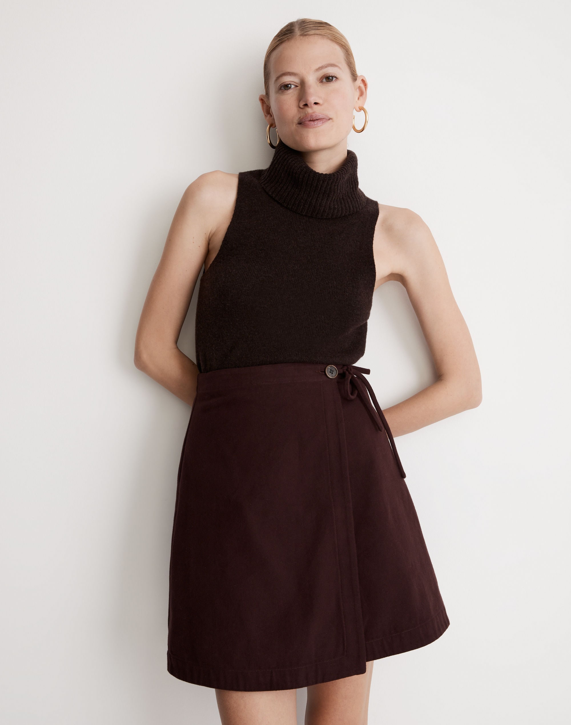 Moleskin Side-Tie Mini Skirt