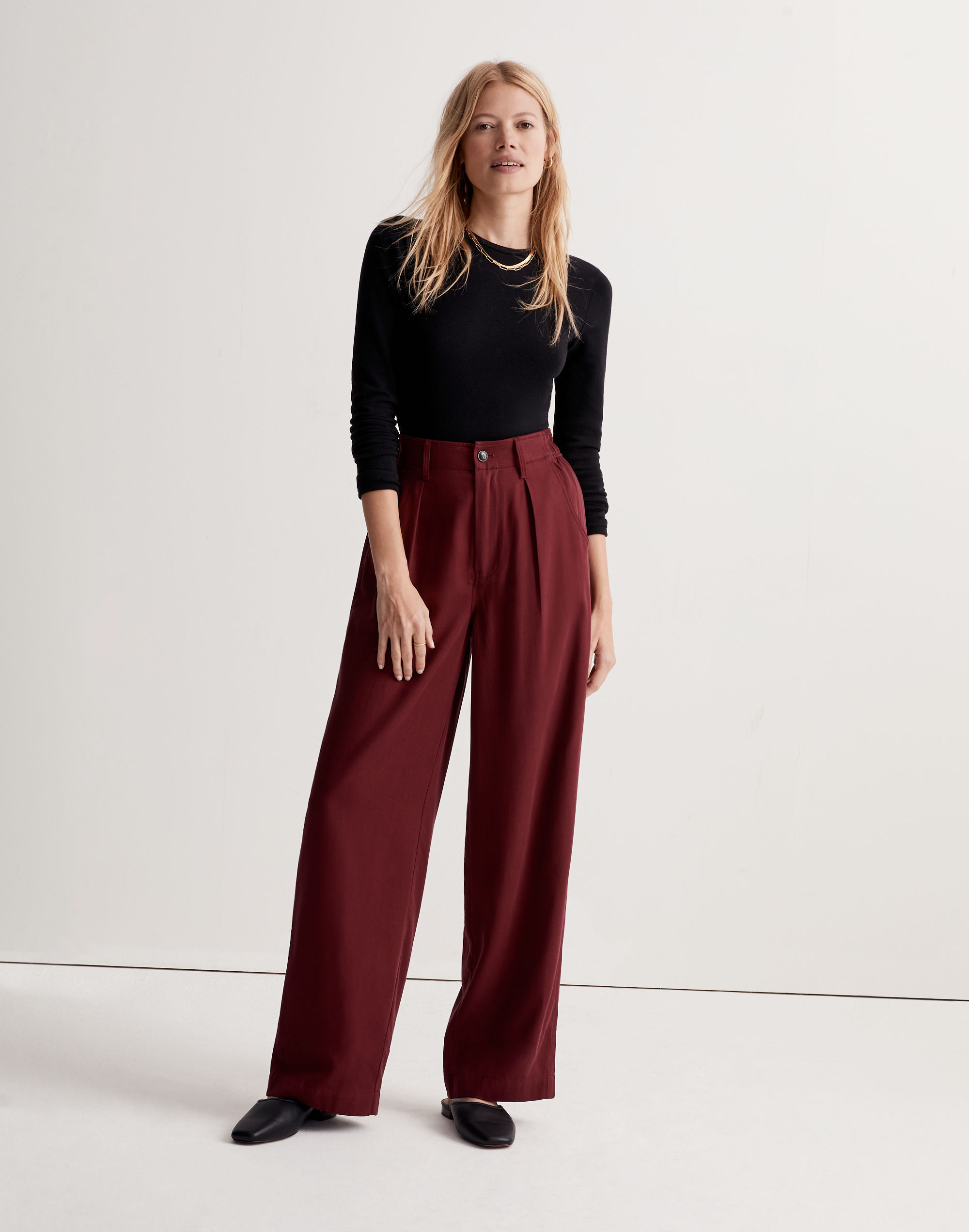 the neale straight-leg pant in drapeweave