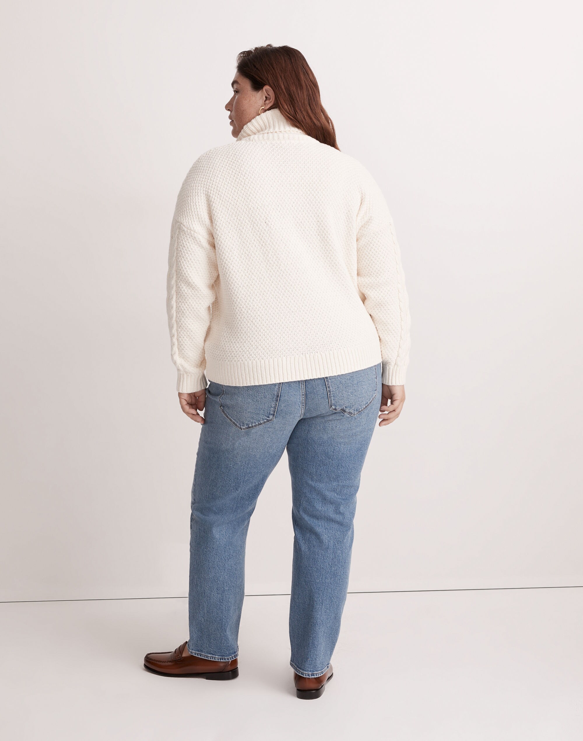 Plus Cable Turtleneck Sweater